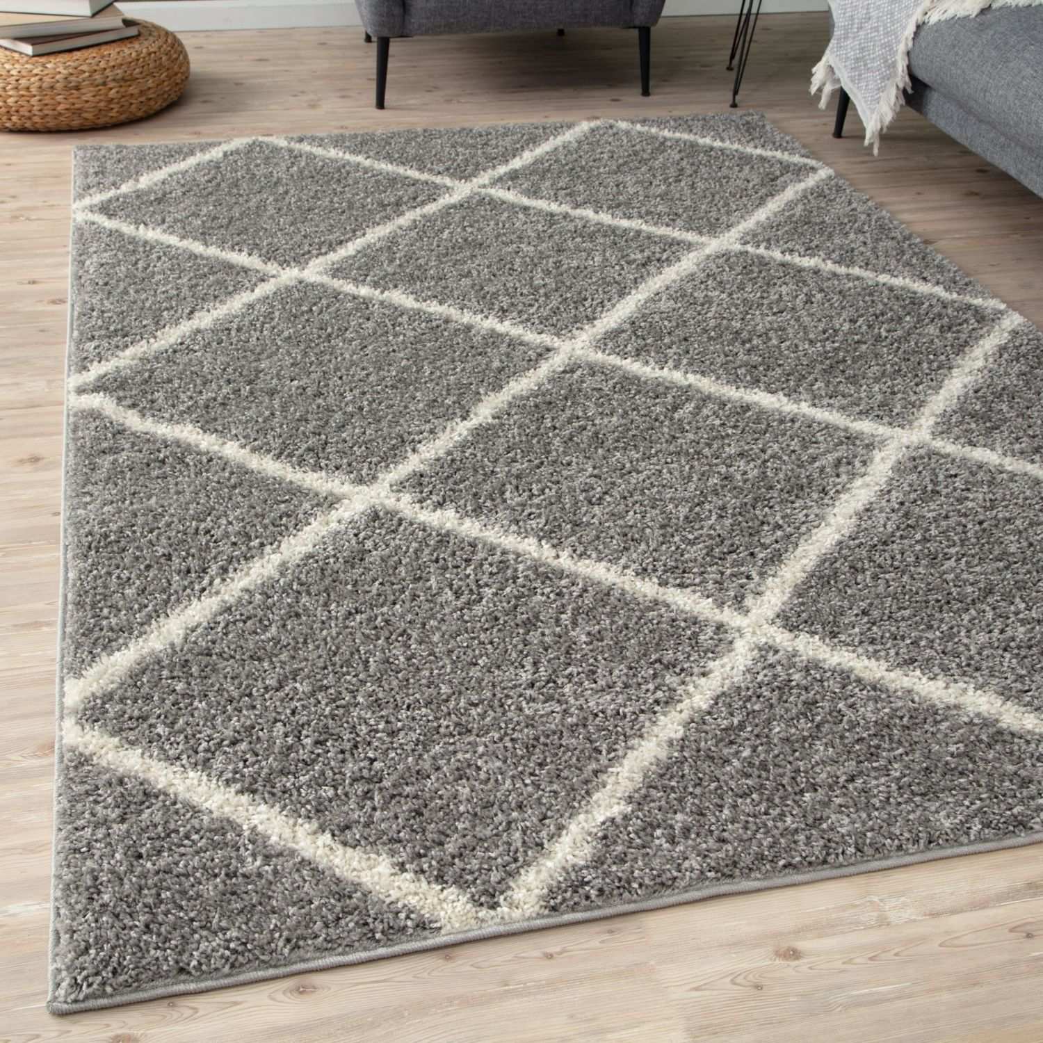 Moroccan Grey Shaggy Rug | 510
