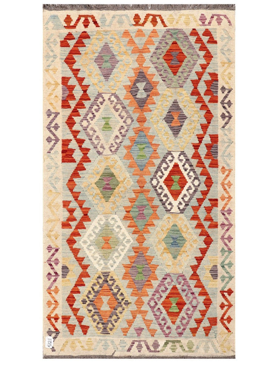 Maimana Afghanistan Kilim Rug - 191 x 104 cm