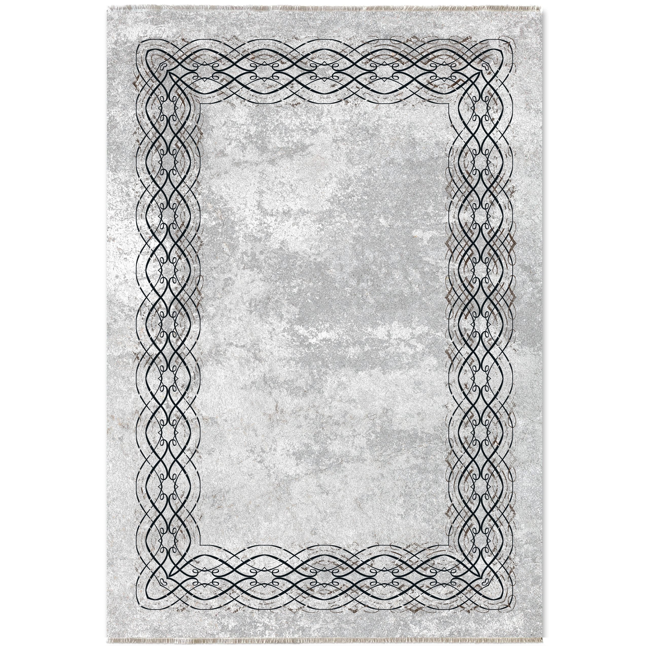 Netline Home Gray Silver Modern Machine Washable Chenille Rug Design NH7075 - Hilltop Photoshoot - Netline Home