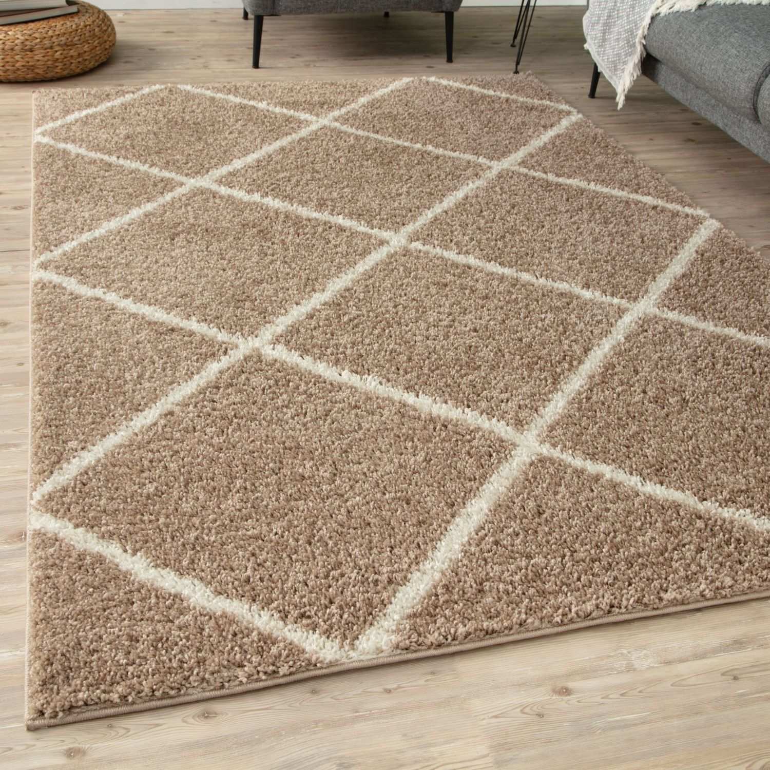 Moroccan Beige Shaggy Rug | 520
