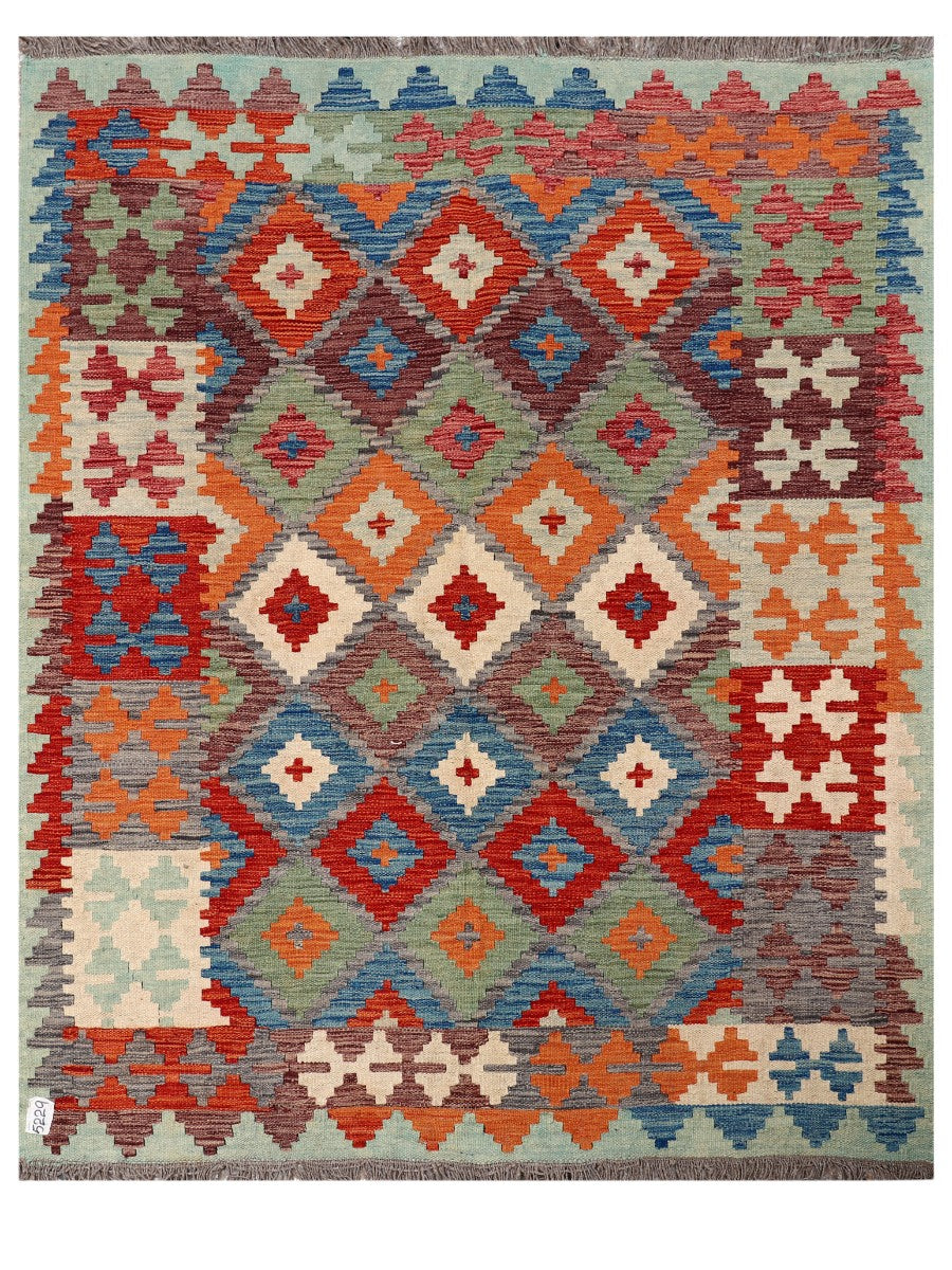 Maimana Afghanistan Kilim Rug - 195 x156 cm