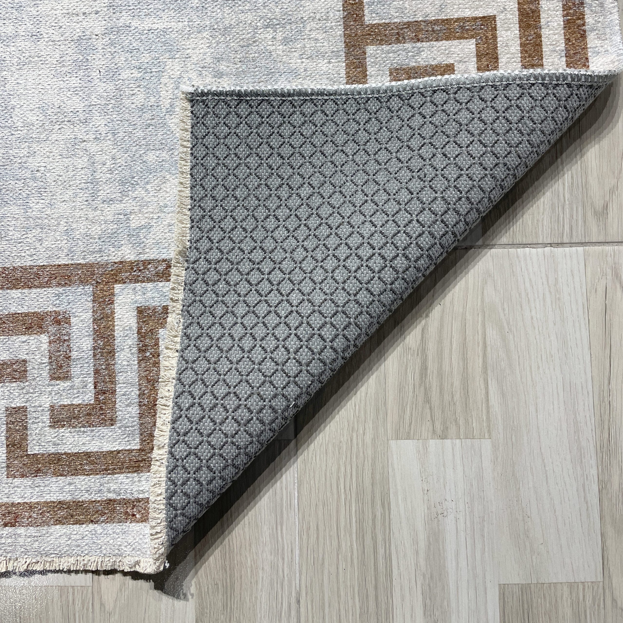 Netline Home Mink Brown Modern Machine Washable Chenille Rug Design NH7077 - Gallery Image 3 - Netline Home