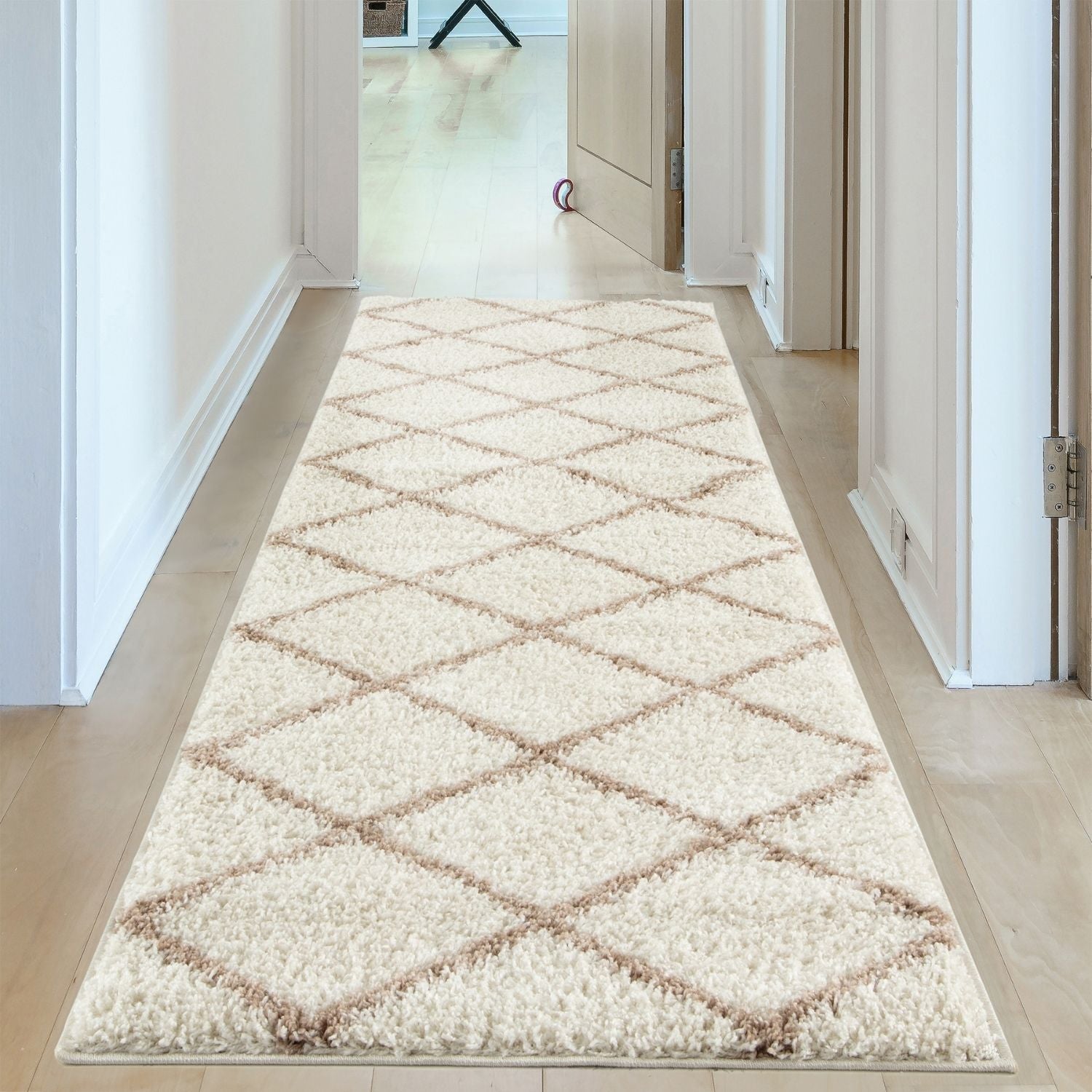 Moroccan Ivory Shaggy Rug | 530