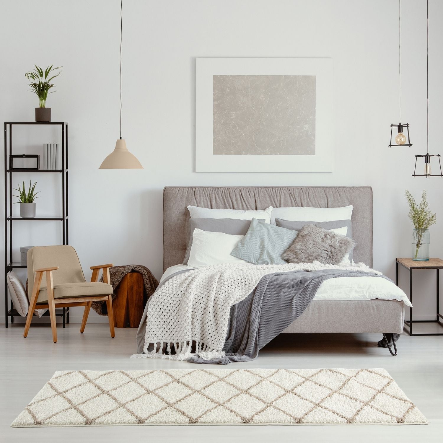 Moroccan Ivory Shaggy Rug | 530