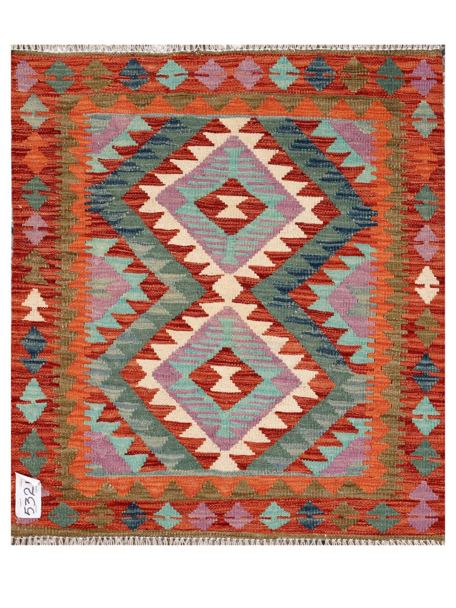 Maimana Afghanistan Kilim Rug - 98 x 85 cm
