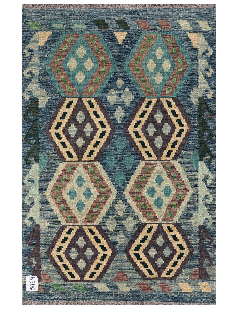 Maimana Afghanistan Kilim Rug - 123 x 79 cm
