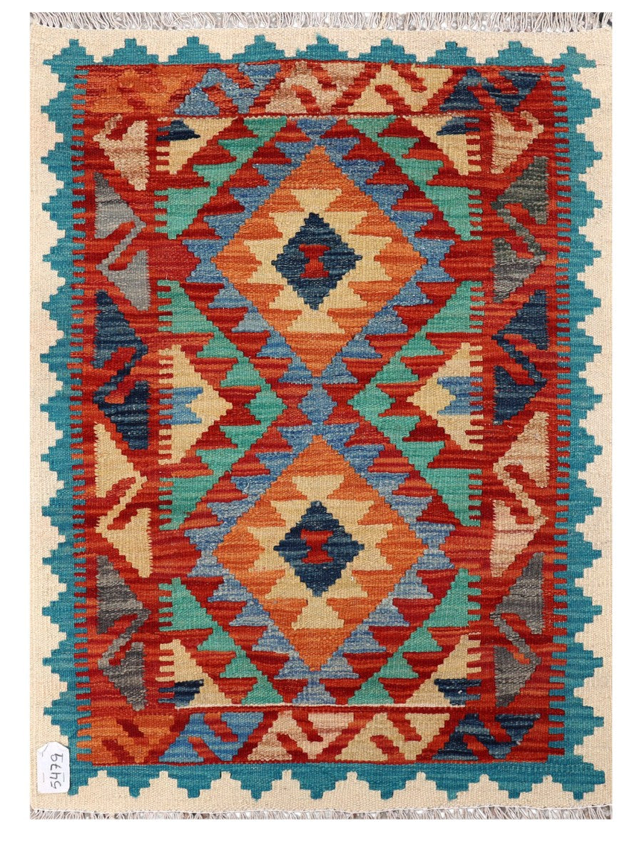 Maimana Afghanistan Kilim Rug - 115 x 83 cm