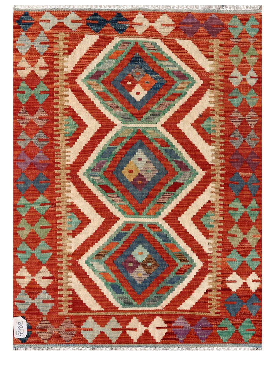 Maimana Afghanistan Kilim Rug - 114 x 82 cm