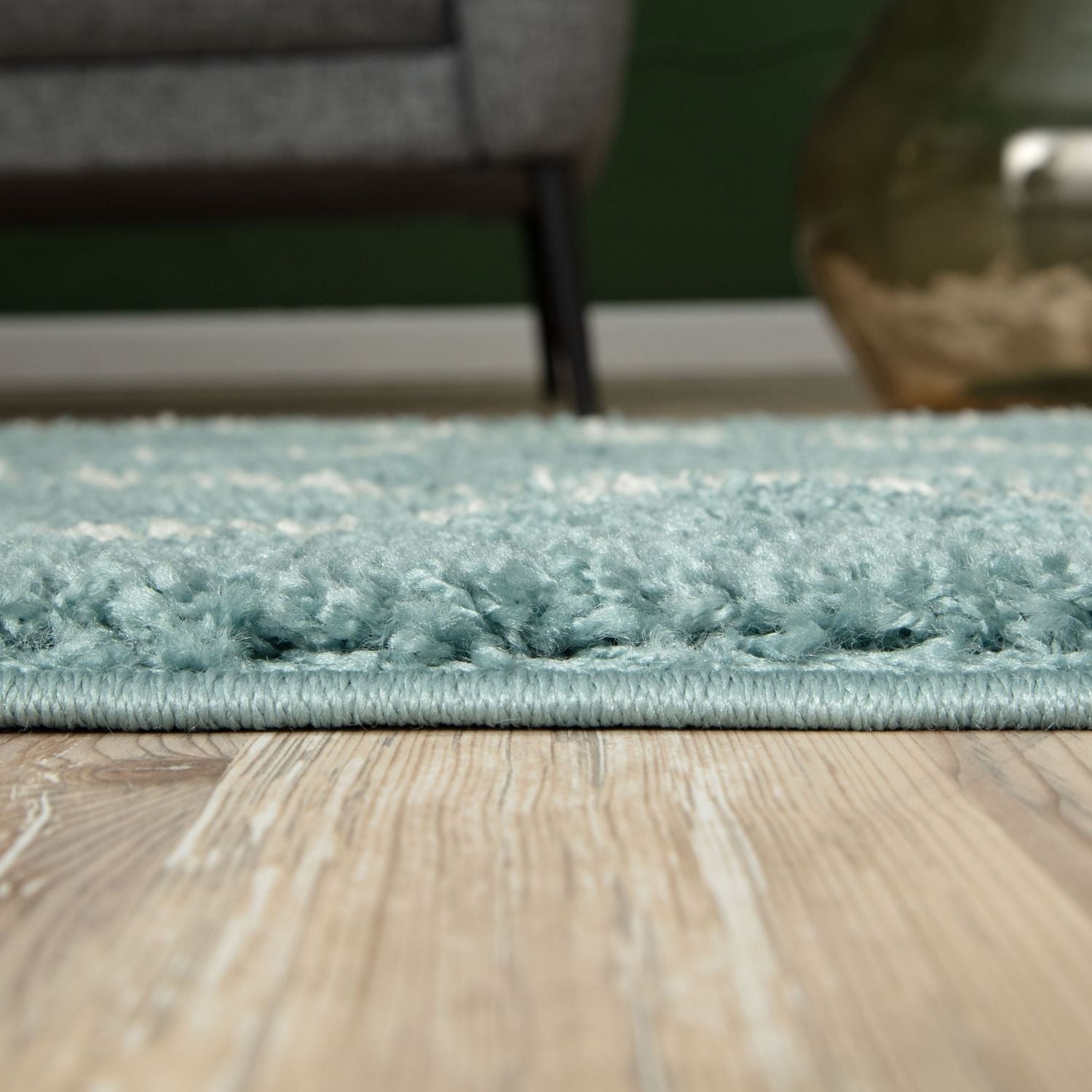 Moroccan Duck Egg Blue Shaggy Rug | 550