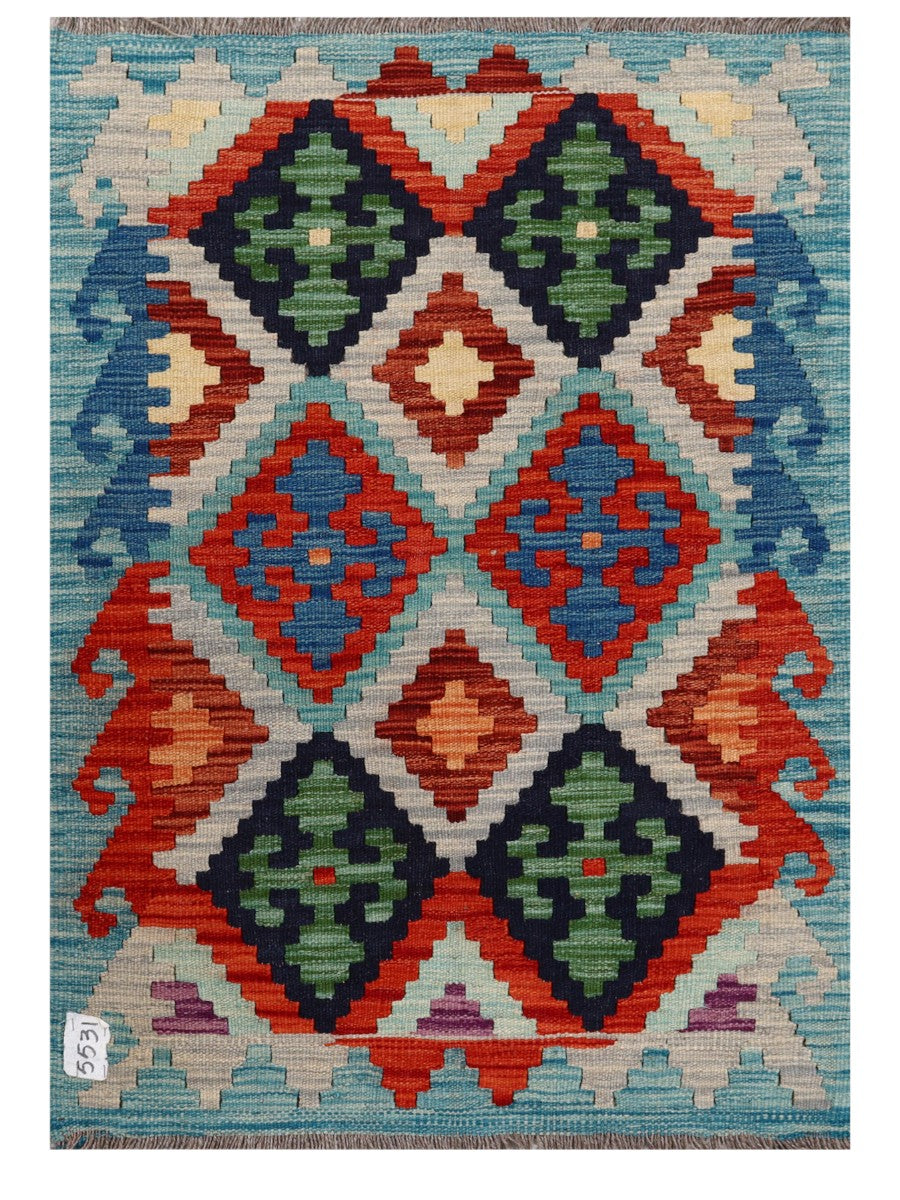 Maimana Afghanistan Kilim Rug - 116 x 79 cm