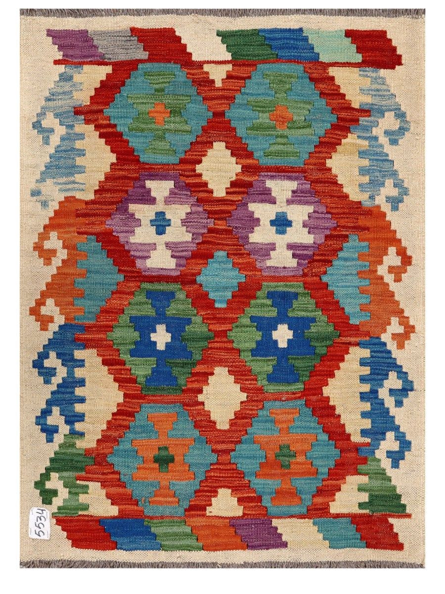 Maimana Afghanistan Kilim Rug - 113 x 81 cm