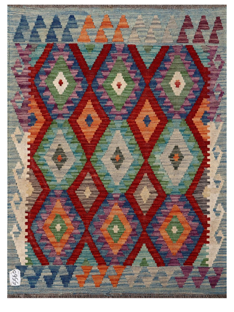 Maimana Afghanistan Kilim Rug - 115 x 86 cm