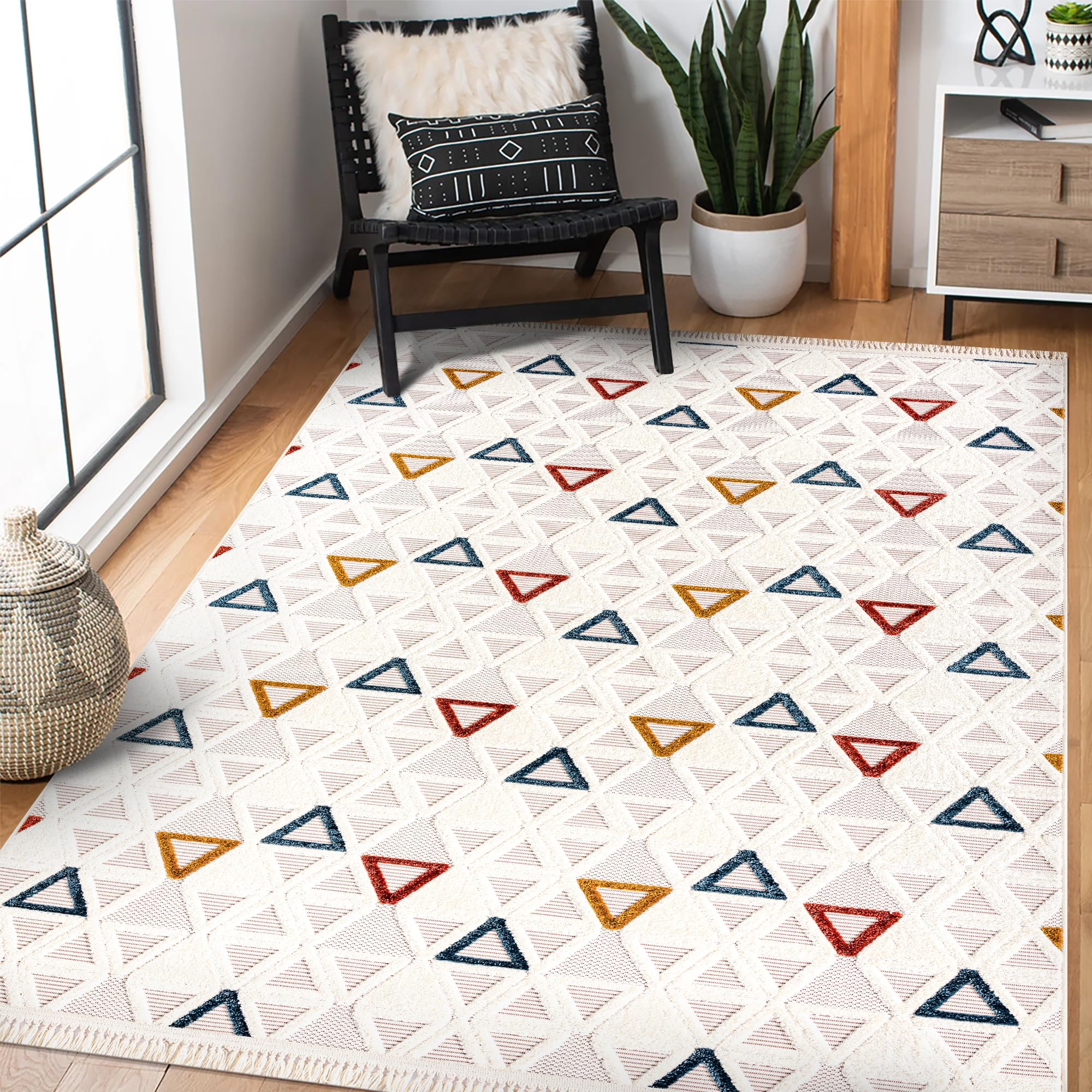 Netline Home RUGS DEPOT Area Rug for Living Room, Bedroom & Hallway β Soft & Durable Low Pile Area Rugs β Bohemian, Aztec & Boho Style β Pet & Kid-Friendly, Ideal for High-Traffic Areas (Copy)