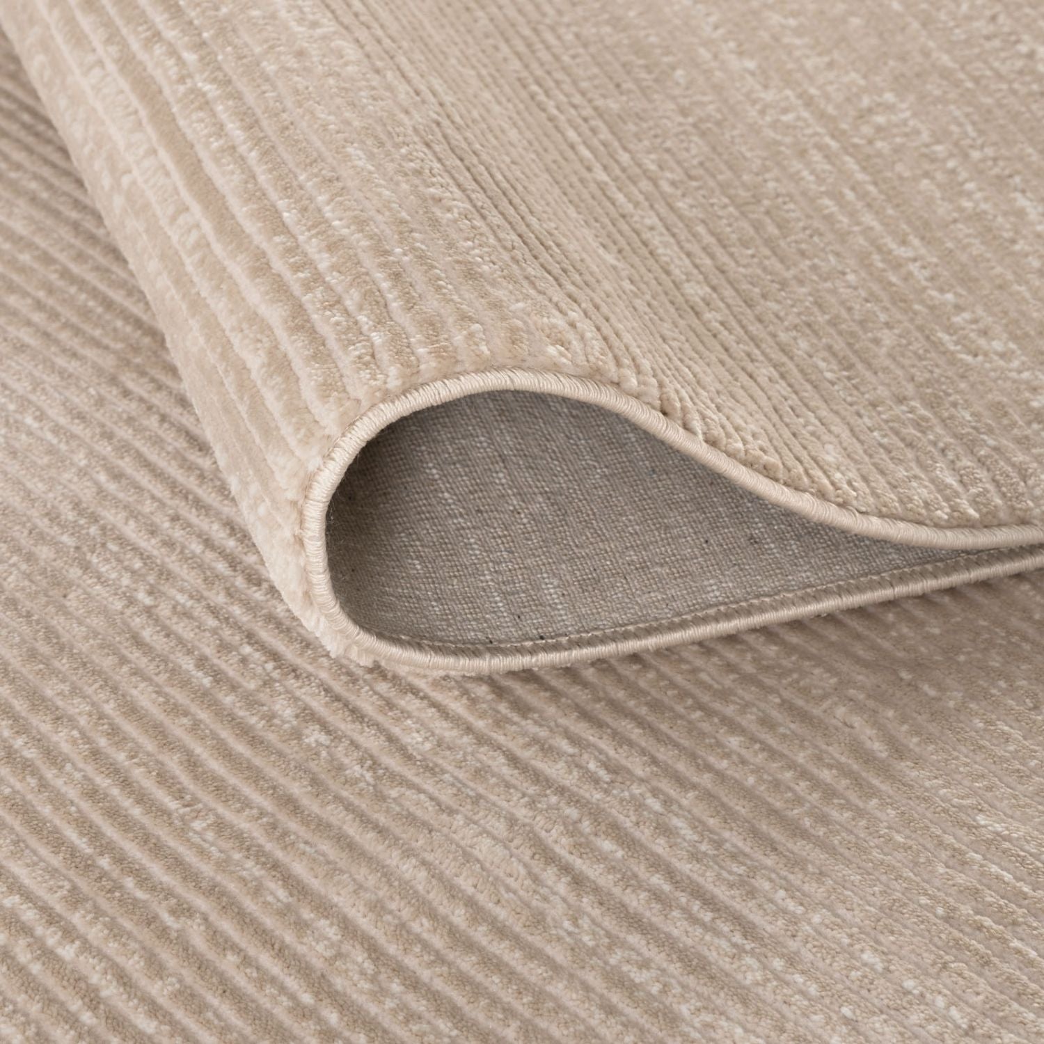 Carmel Beige-Cream Striped Rug | 6020