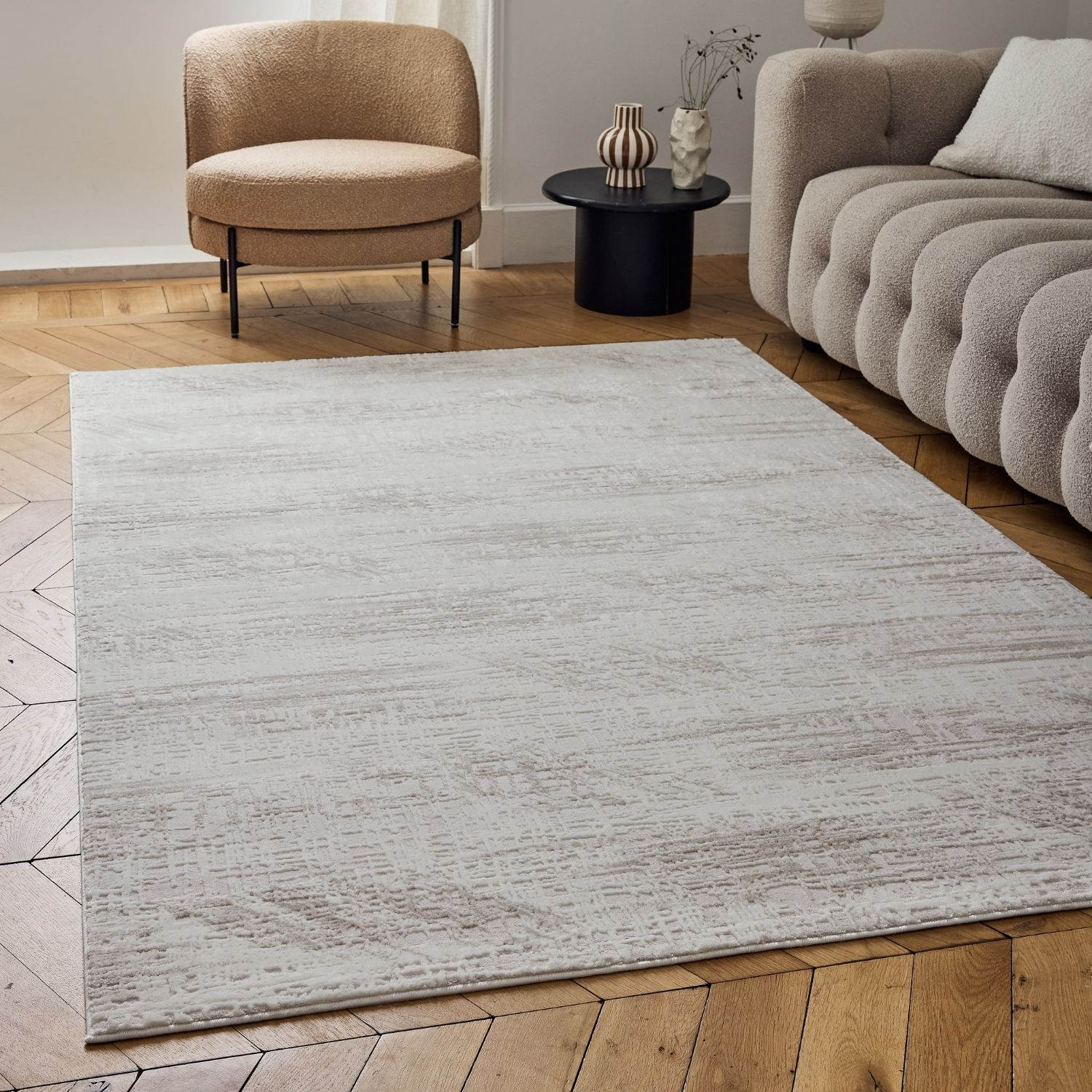 Carmel Cream-Beige Abstract Rug | 6030
