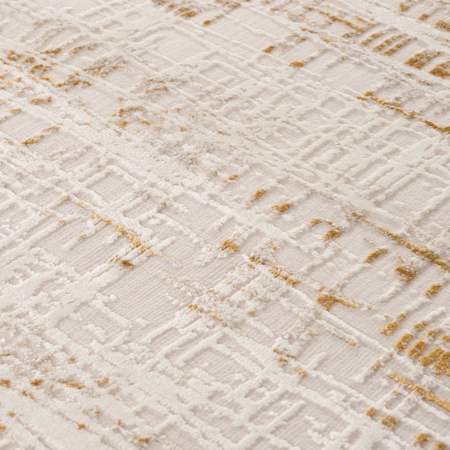 Carmel Cream-Gold Abstract Rug | 6030