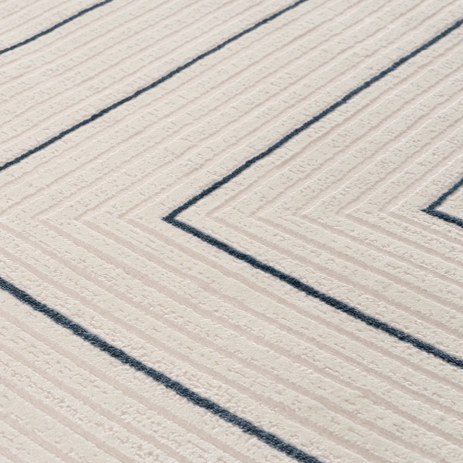 Carmel Cream-Blue Geometric Rug | 6040