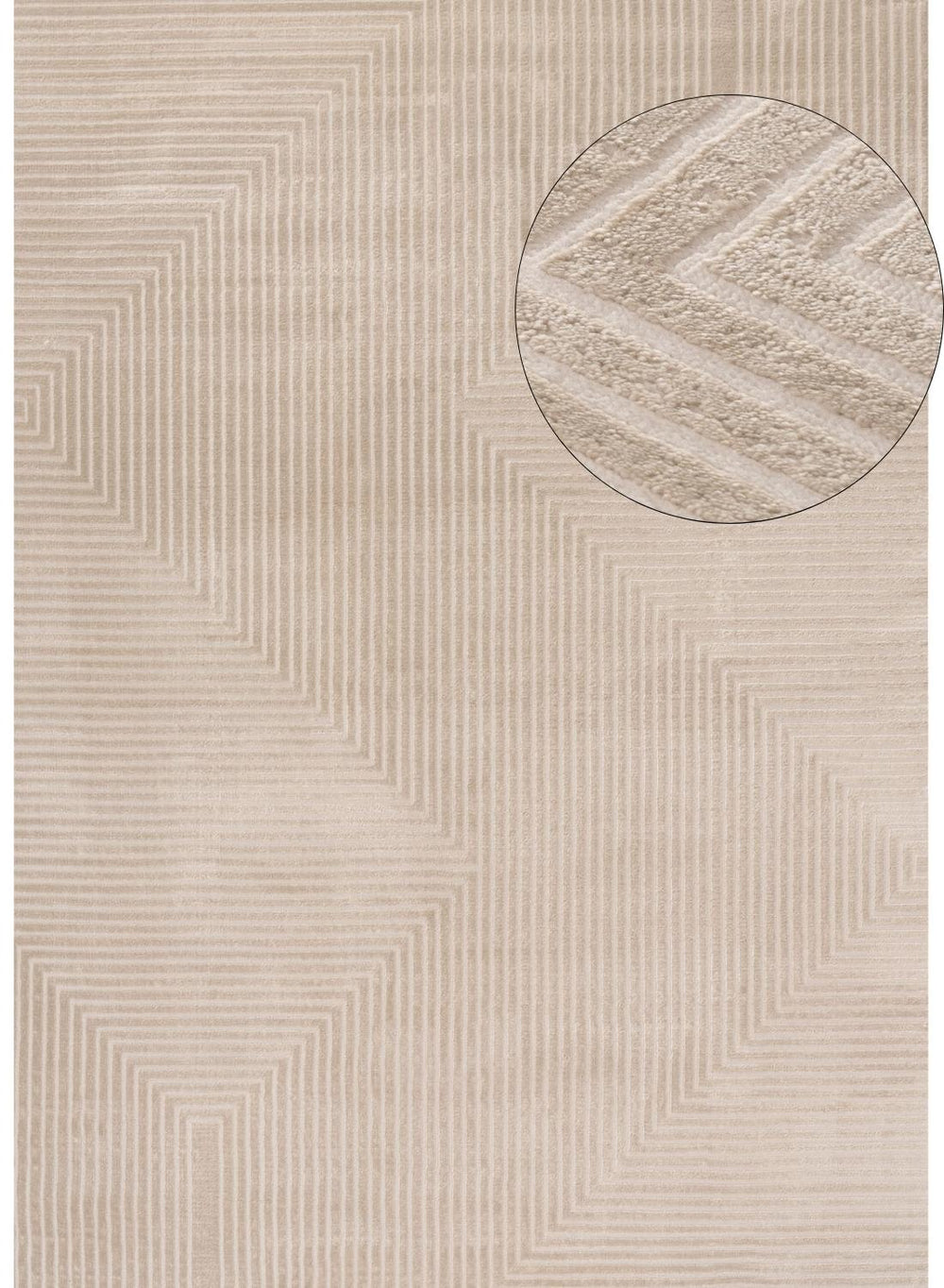 Carmel Beige-Cream Geometric Rug – 6050