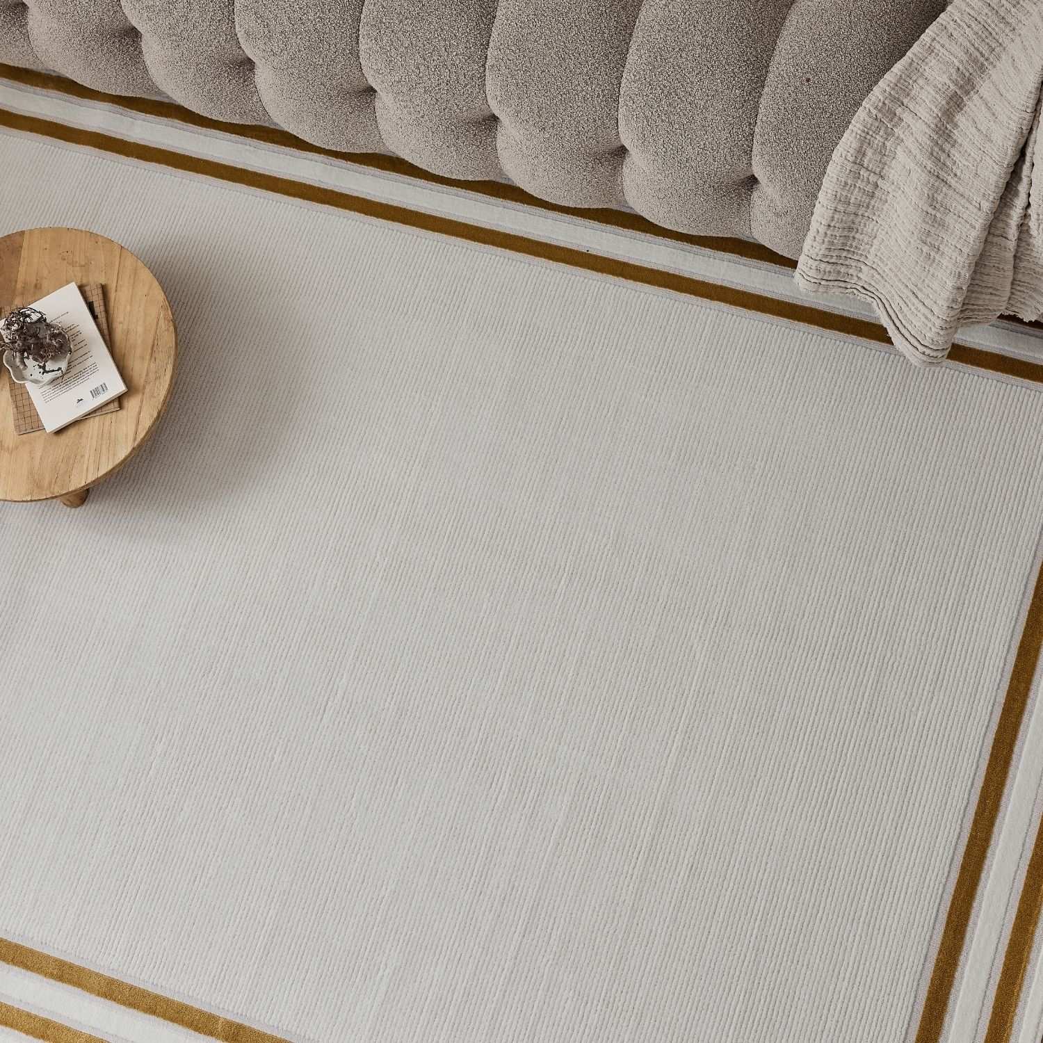 Carmel Cream-Gold Bordered Rug | 6060