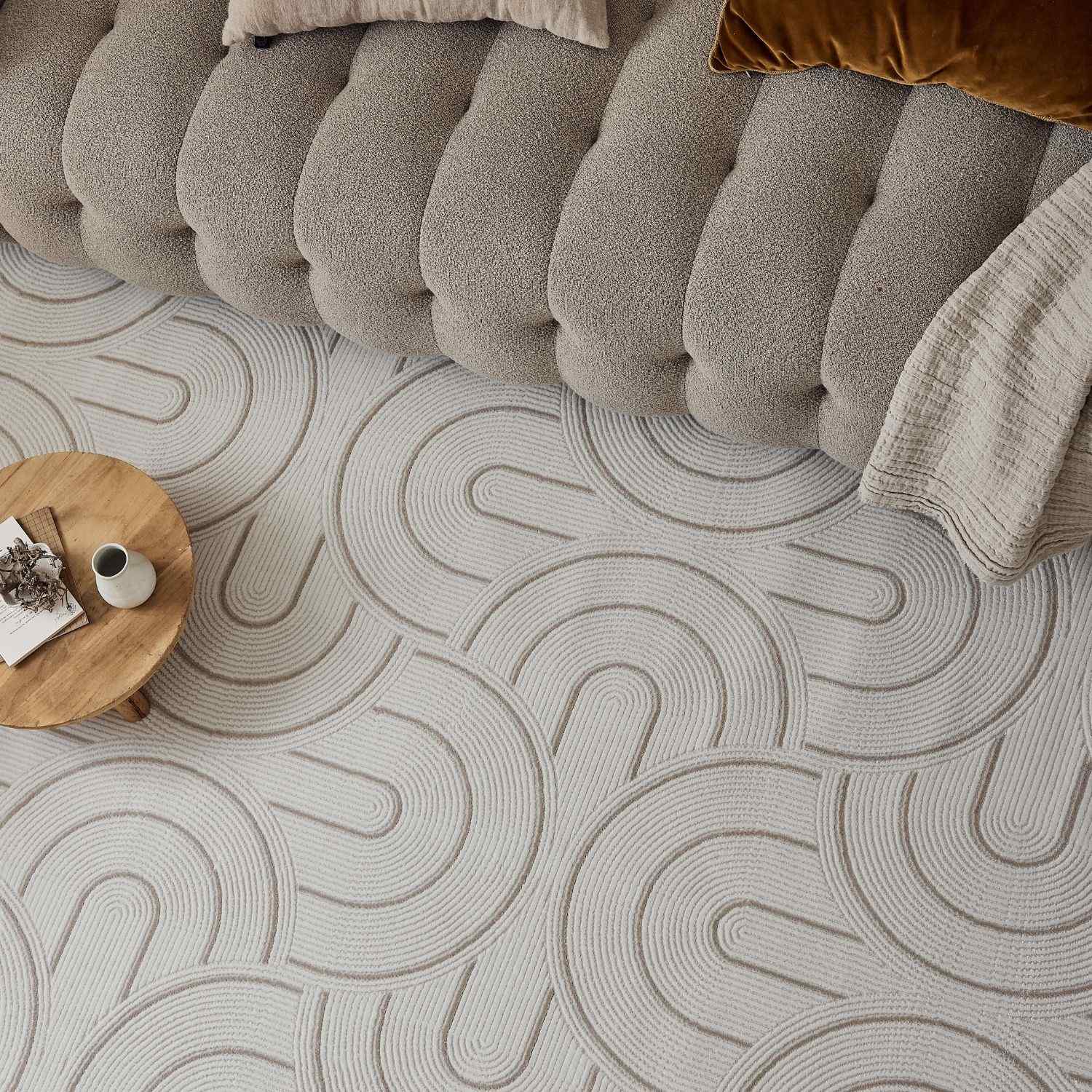 Carmel Cream-Beige Geometric Rug | 6070