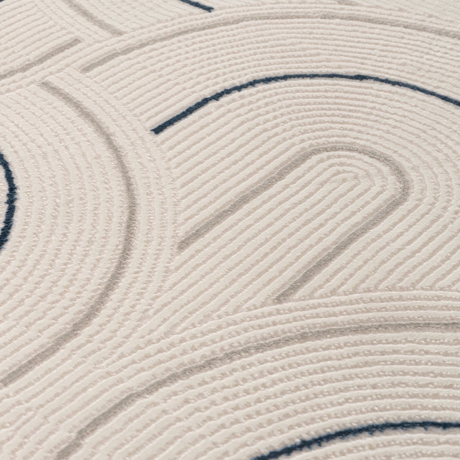 Carmel Cream-Blue Geometric Rug | 6070