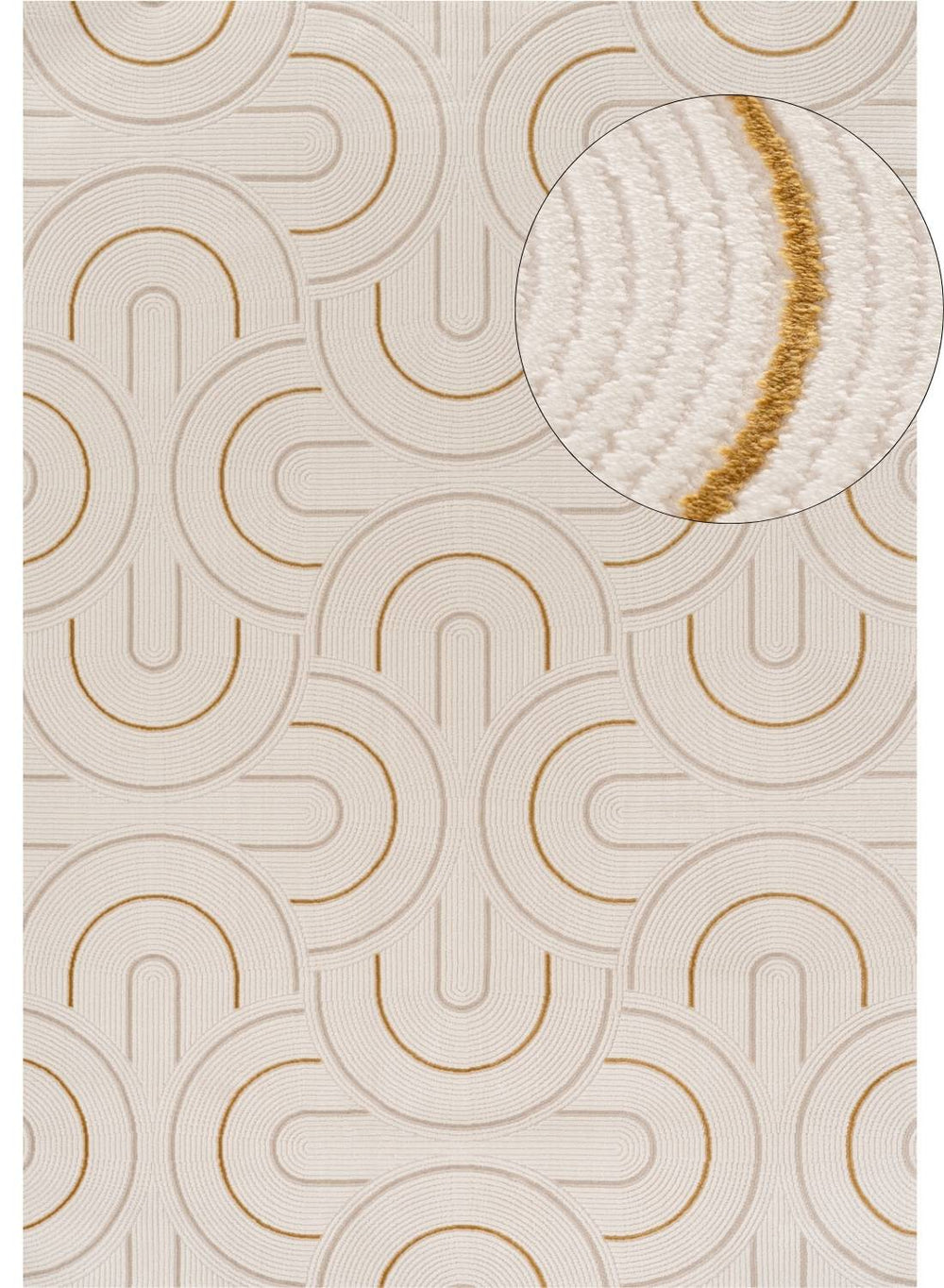 Carmel Cream-Gold Geometric Rug – 6070