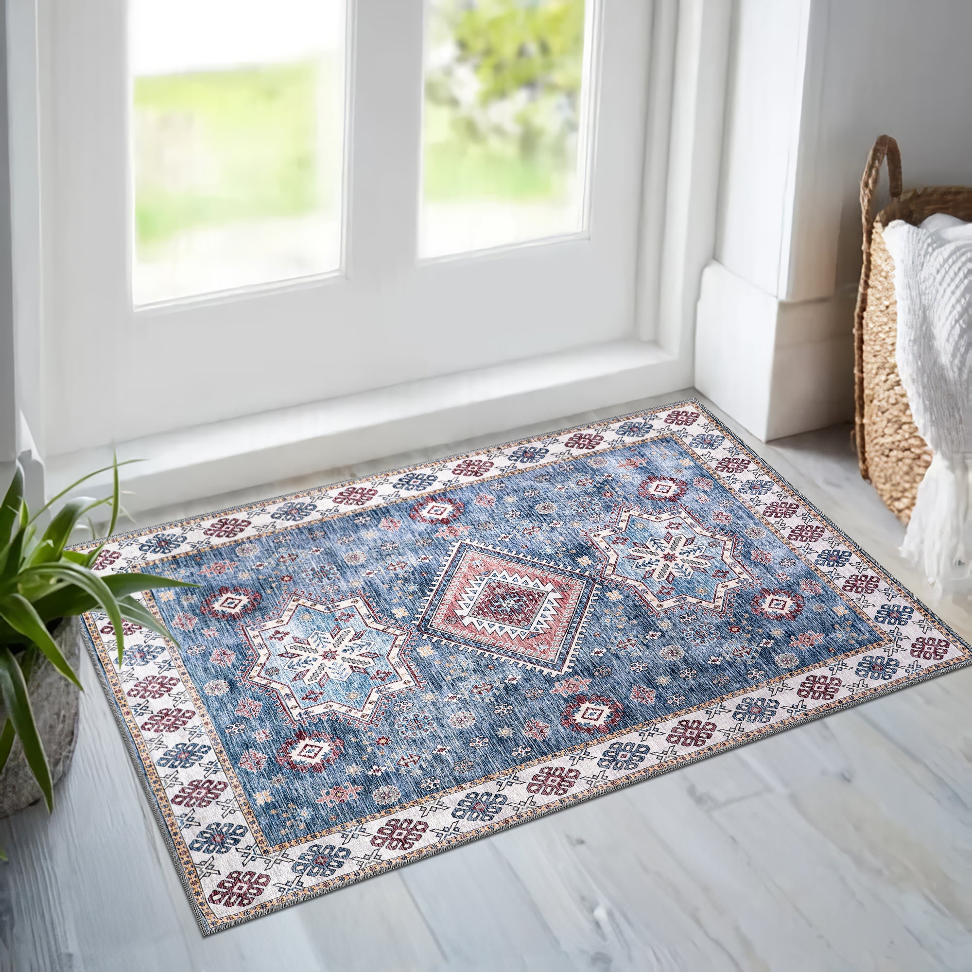 Netline Home Rugs Depot - Tribal Multicolor Geometric Washable Rug, Design NL1016