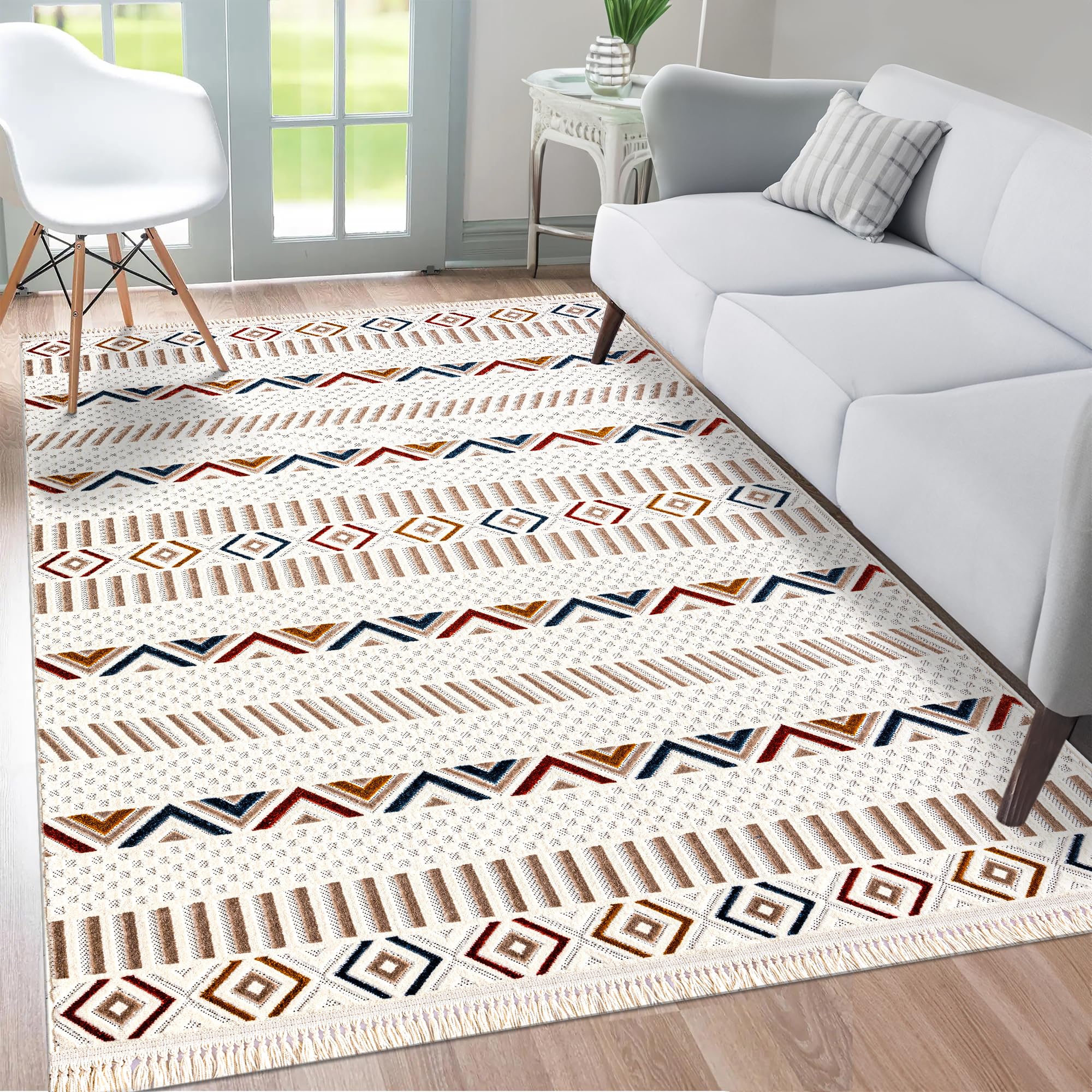 Netline Home RUGS DEPOT Area Rug for Living Room, Bedroom & Hallway β Soft & Durable Low Pile Area Rugs β Bohemian, Aztec & Boho Style β Pet & Kid-Friendly, Ideal for High-Traffic Areas (Copy)