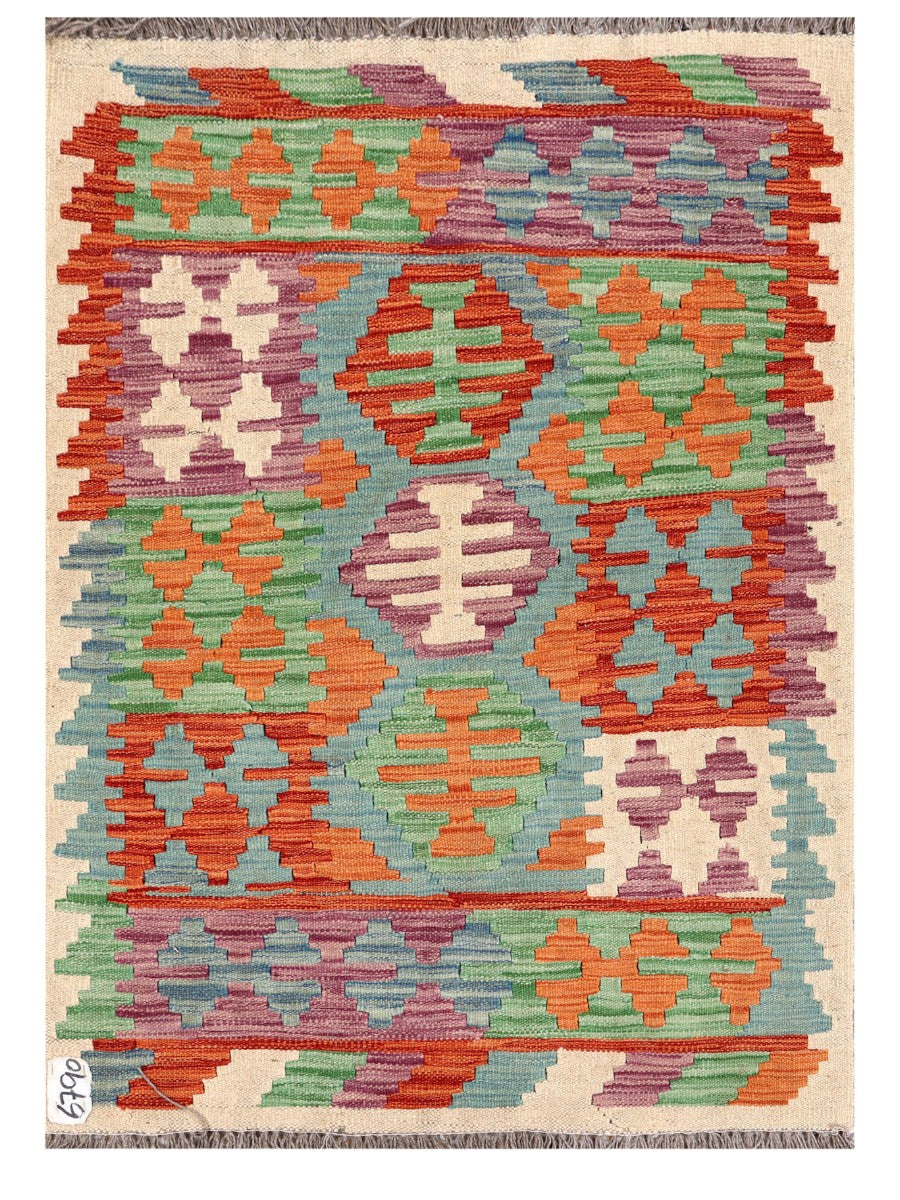 Maimana Afghanistan Kilim Rug - 116 x 83 cm