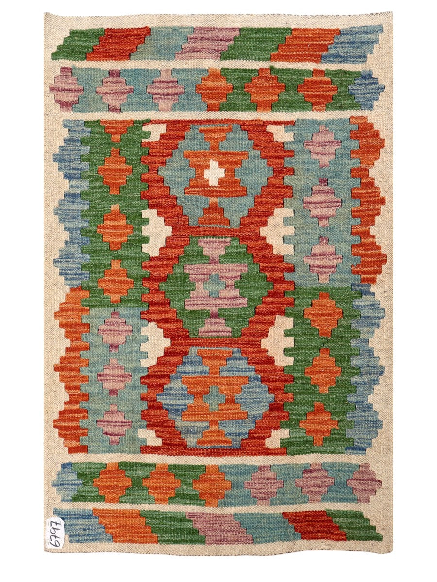 Maimana Afghanistan Kilim Rug - 117 x 74 cm