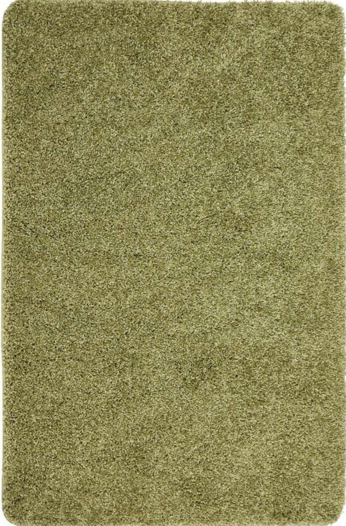 Washable Olive Green Shaggy Rug