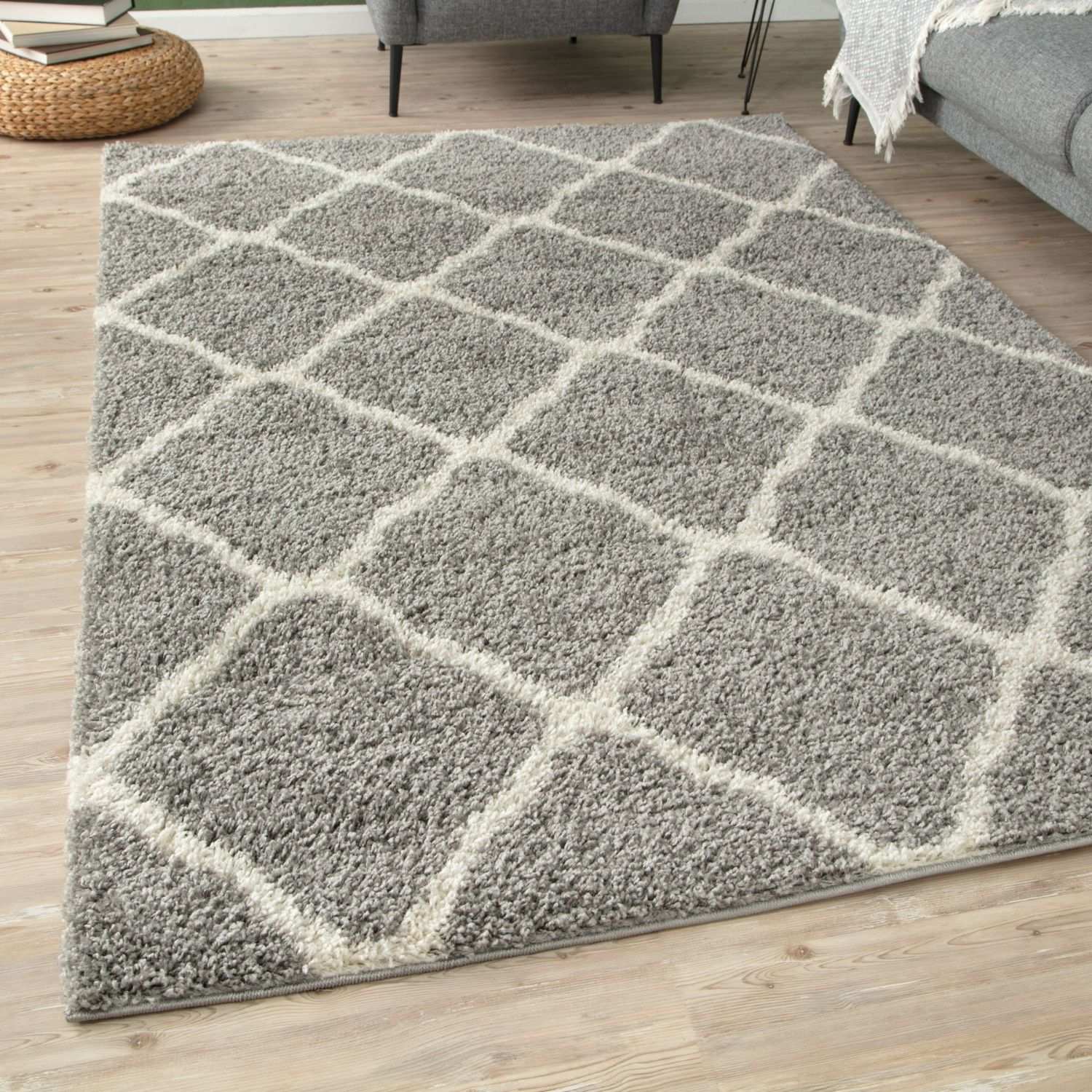 Moroccan Grey Shaggy Rug | 710