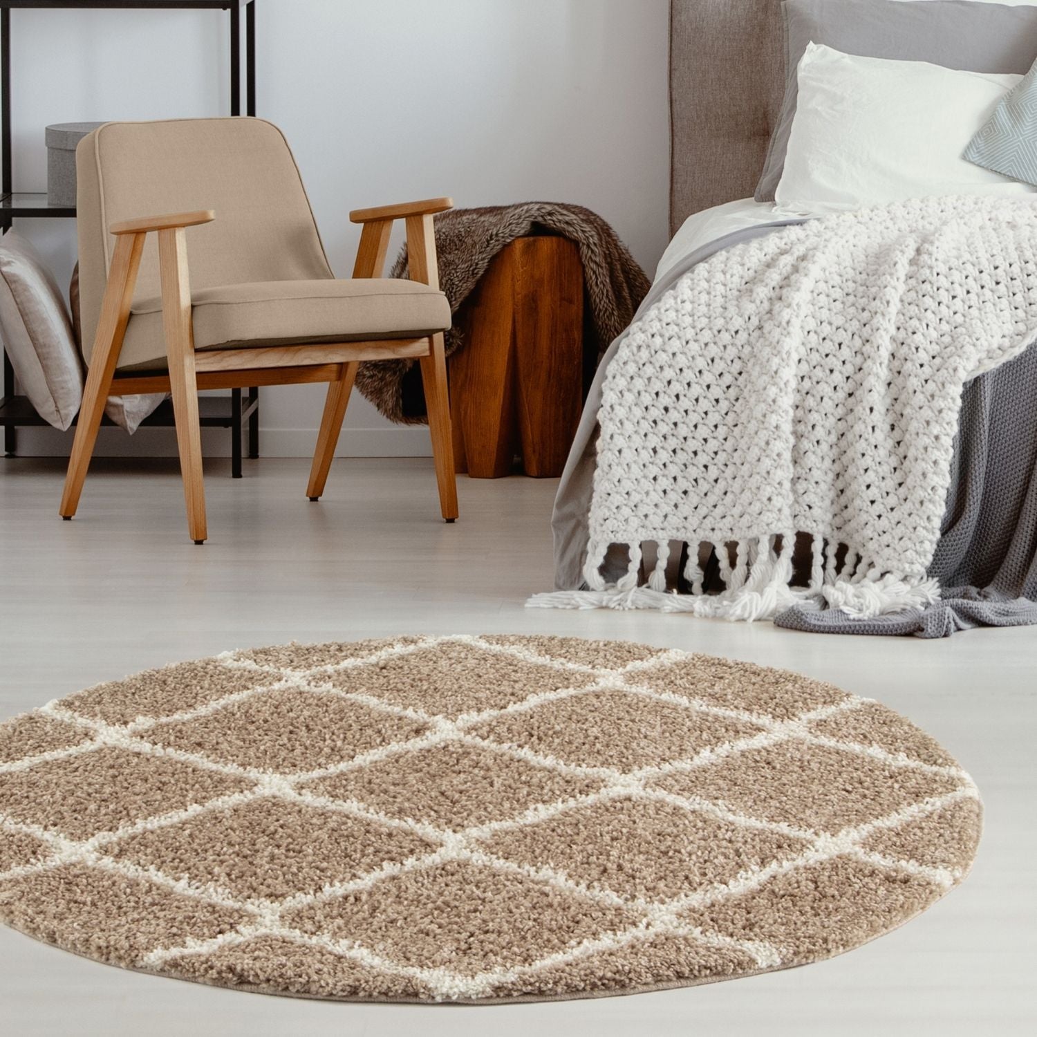 Moroccan Beige Shaggy Rug | 720