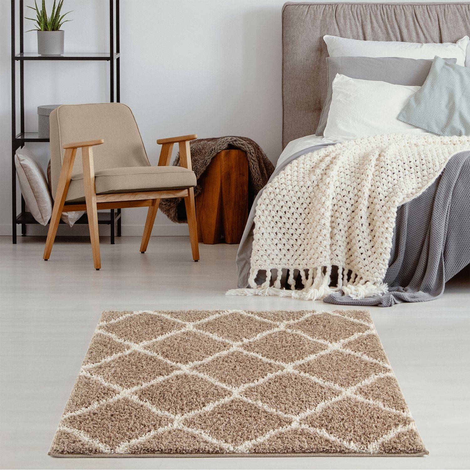 Moroccan Beige Shaggy Rug | 720
