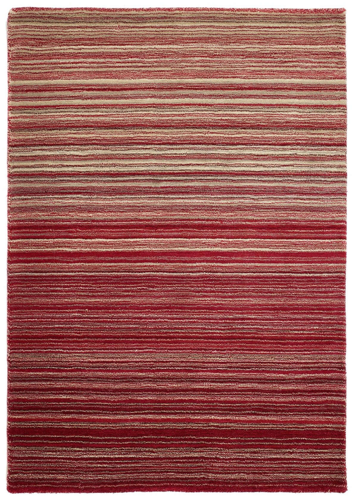 Fine Stripes Red Wool Rug
