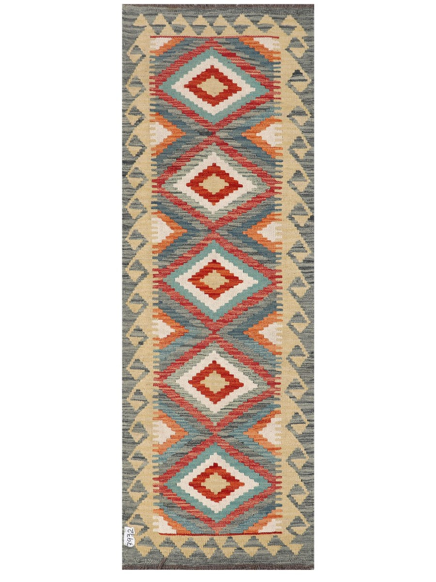 Maimana Afghanistan Kilim Rug - 194 x66 cm