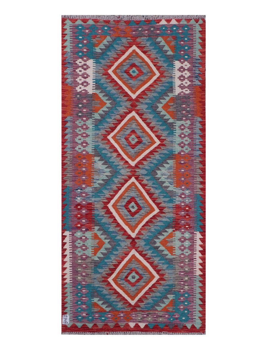 Maimana Afghanistan Kilim Rug - 186 x84 cm