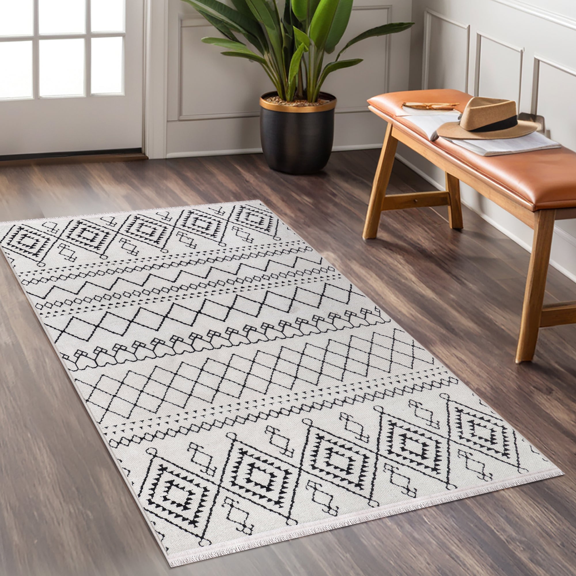 Netline Home Machine Washable Rug RW1801 – WHITE Soft Chenille