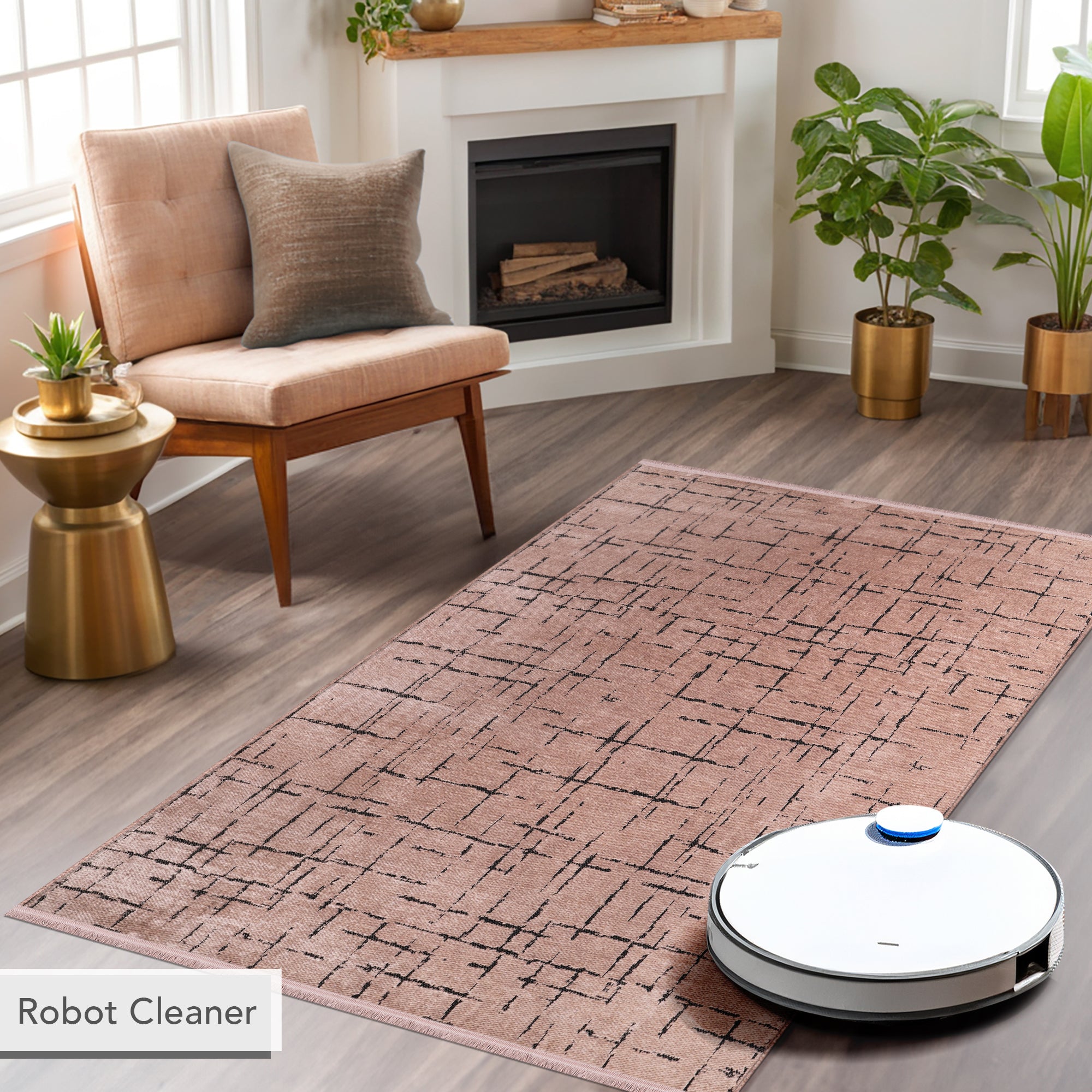 Netline Home Machine Washable Rug NT201 – BROWN Soft Chenille