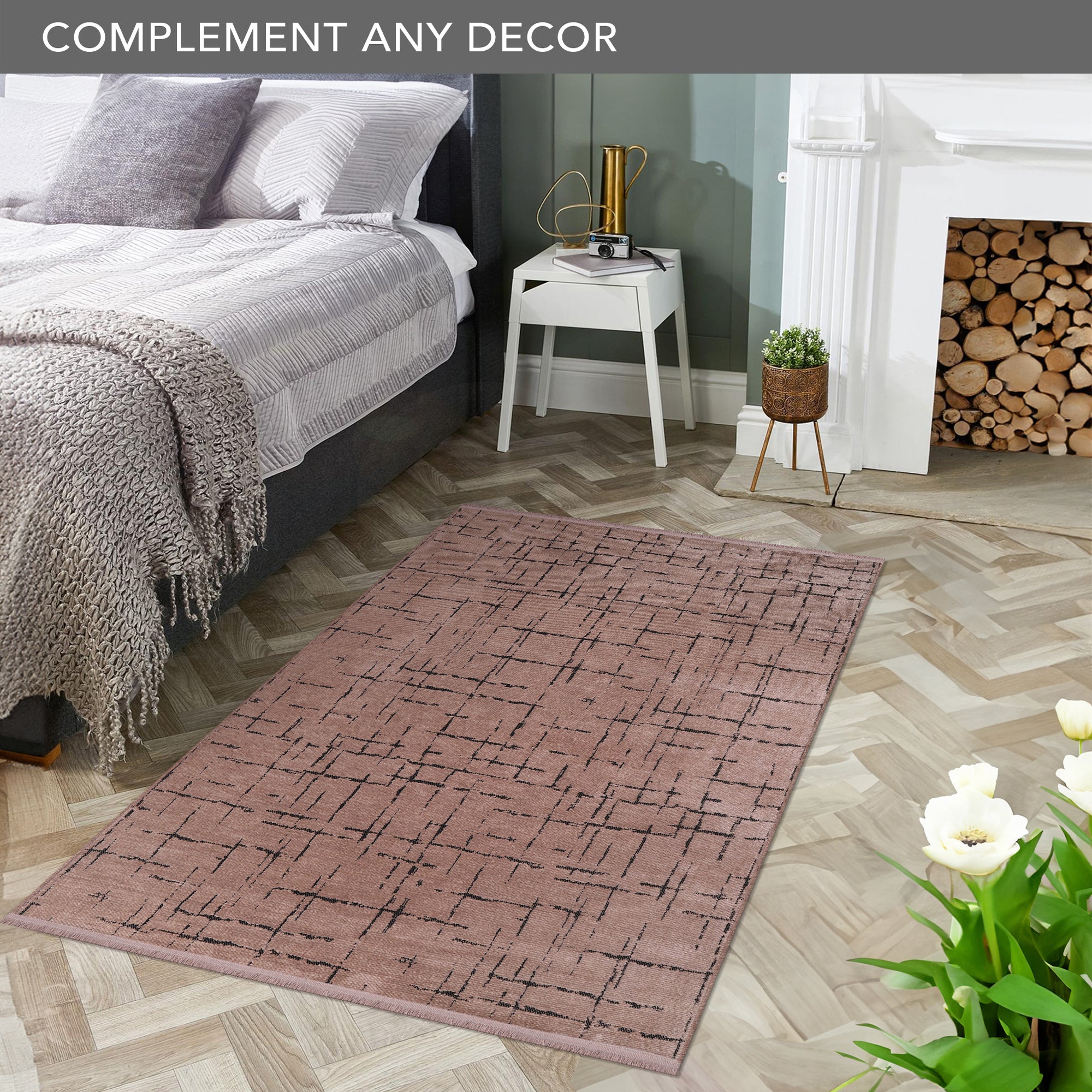 Netline Home Machine Washable Rug NT201 – BROWN Soft Chenille