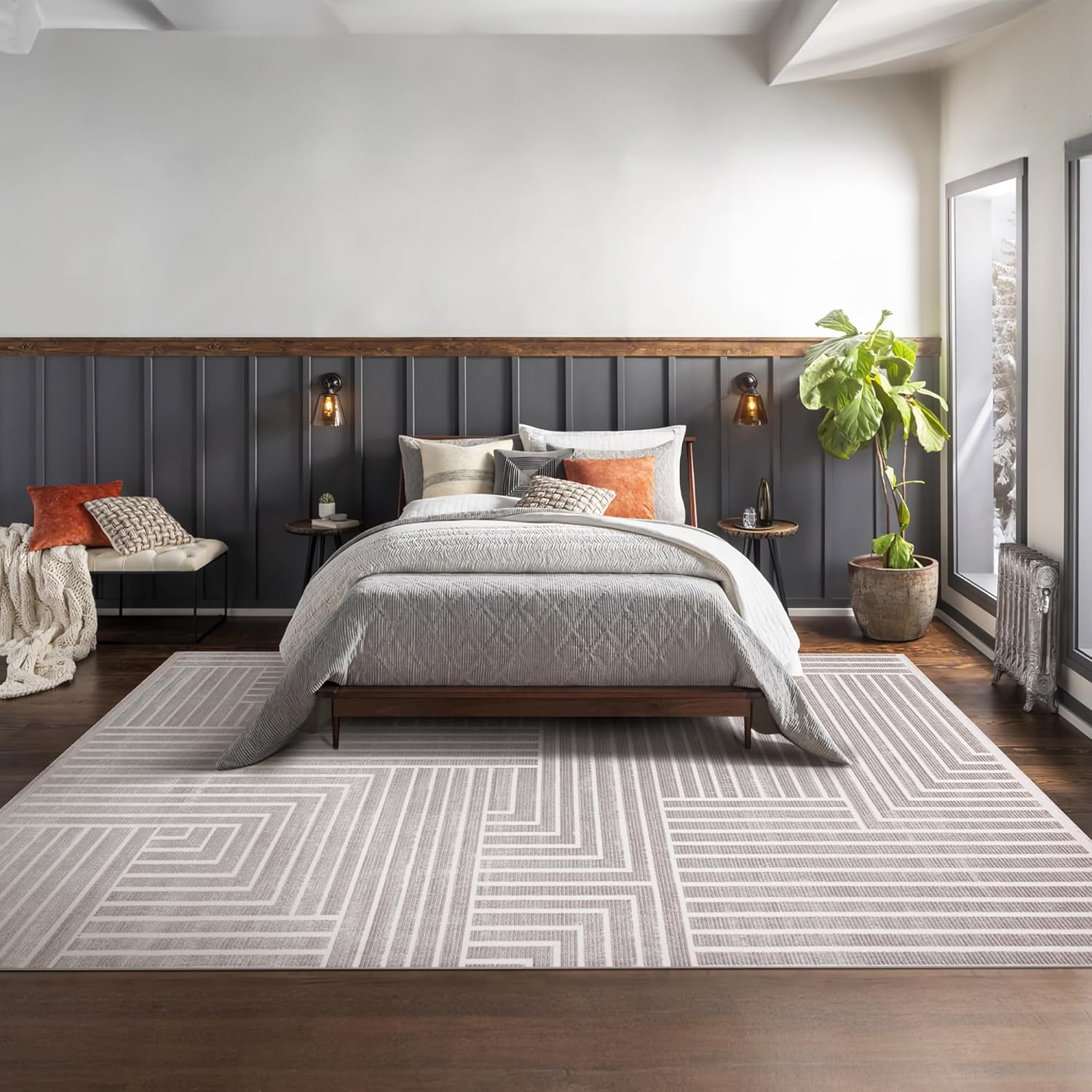 Area Rug for Living Room β Soft Plush Area Rug, Modern Carpet for Bedroom & Home | Non-Shedding, Shed-Resistant Large Area Rugs for Living Room, Hallway & Office (LIGHT GRAY, 160X230)