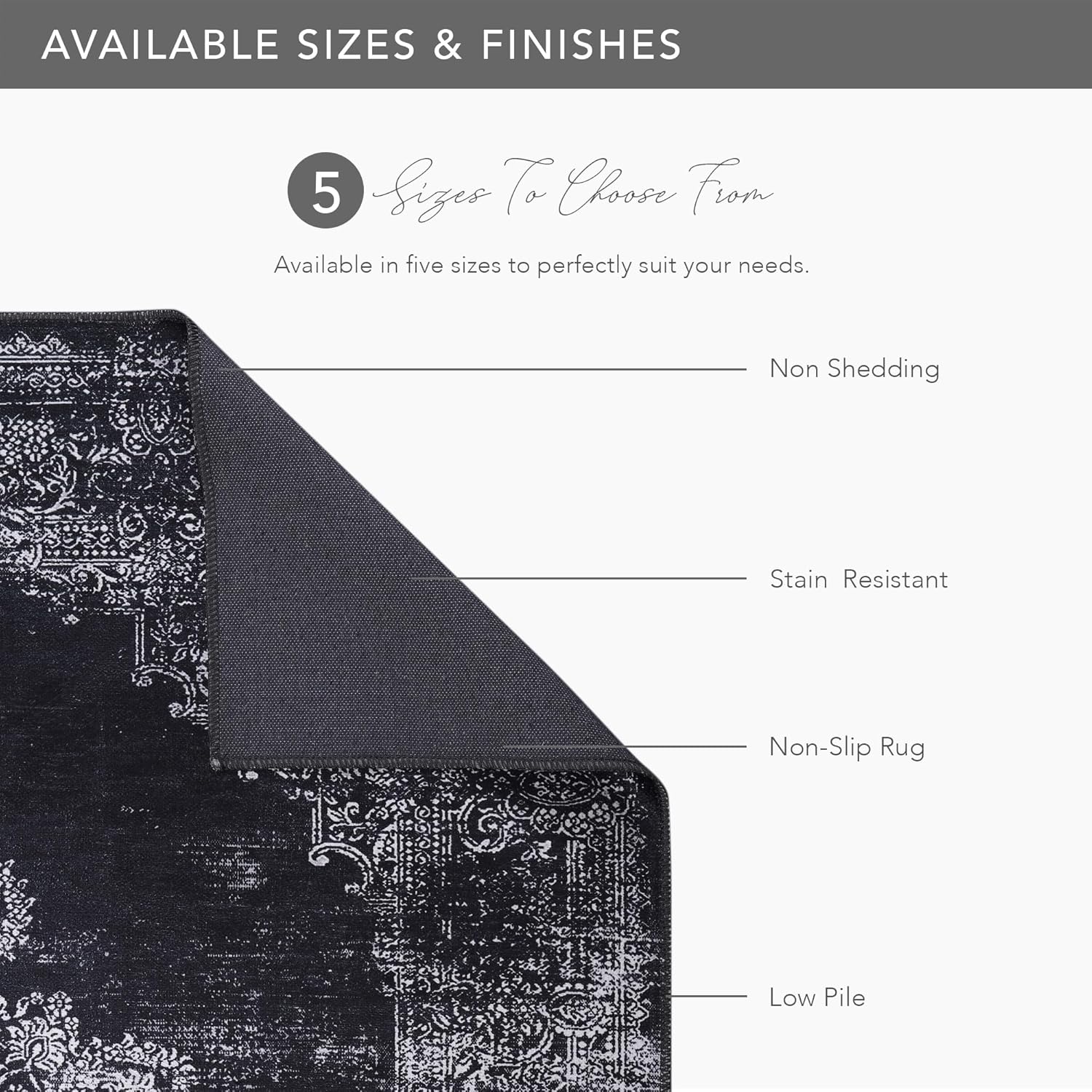 Netline Home Rugs Depot Kilim Black and Gray Medallion Washable Rug Design 1319