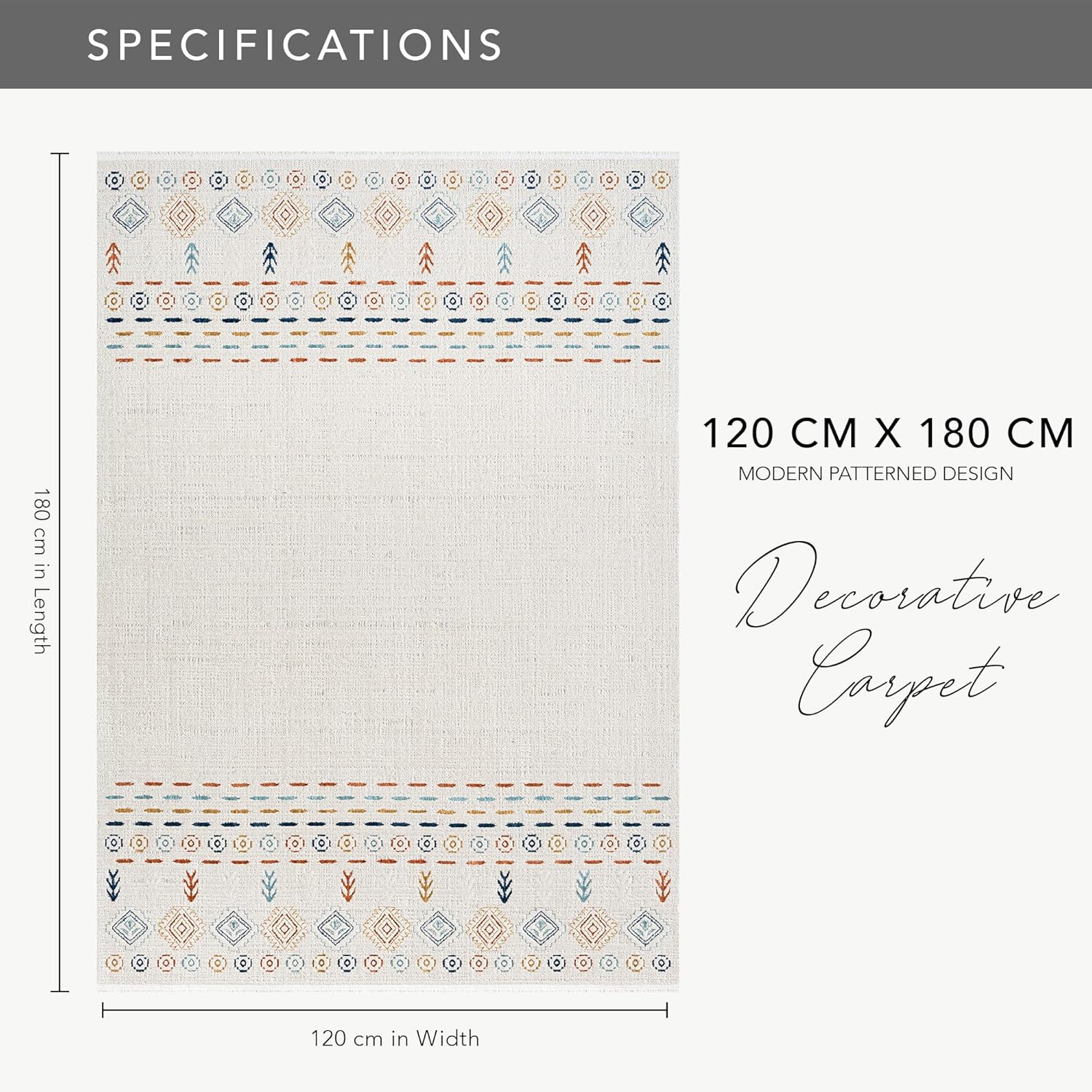 Area Rug for Living Room - Ultra-Soft Low Pile Carpet | Soft Micro Polyester, Non-Shedding & Shed-Resistant | Modern Rugs for Bedroom, Large Rugs, Hallway, Carpets (LIGHT BEIGE, 120X180)