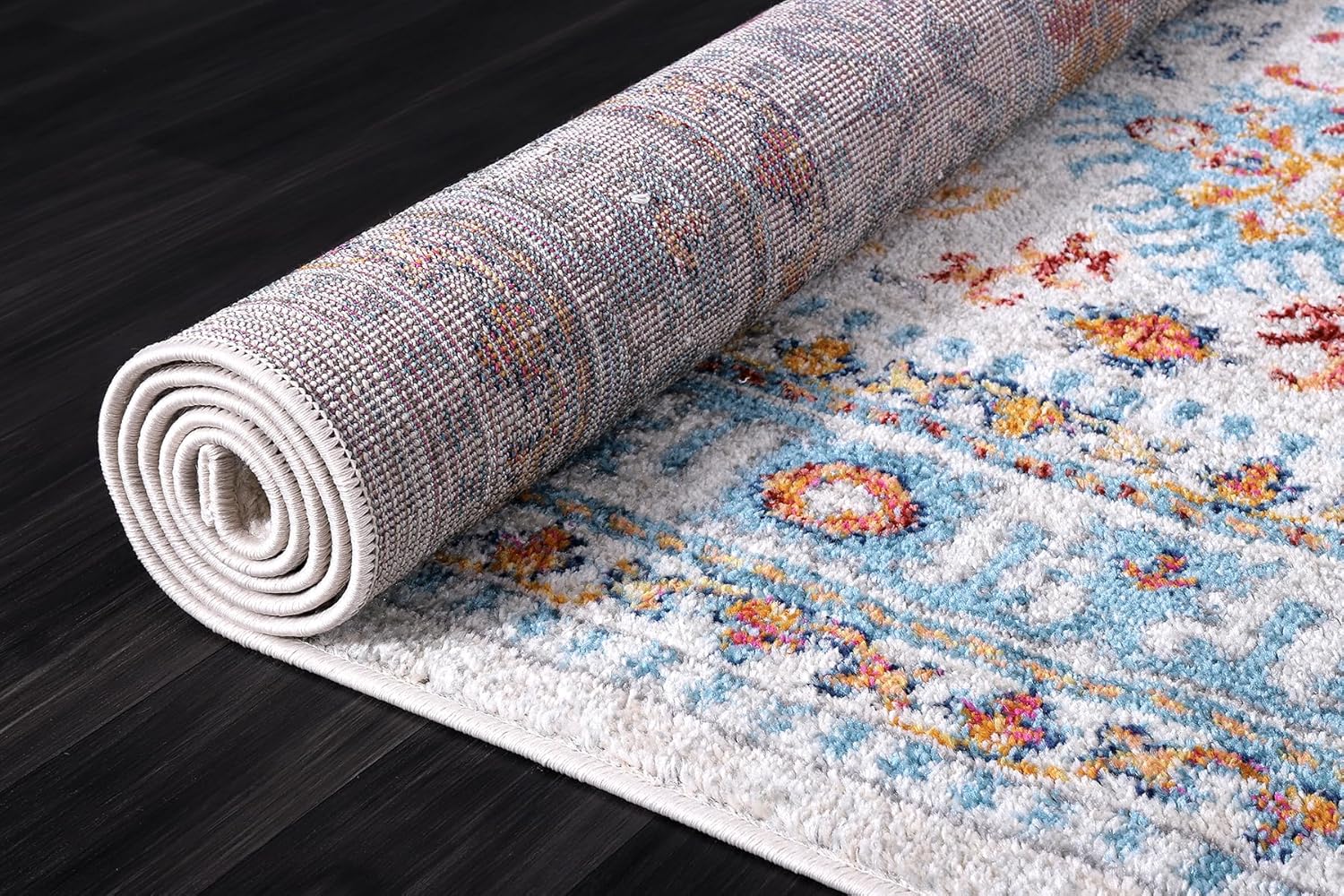 Area Rugs For Living Room, Bedroom, Kitchen, Dining Room | Oriental Design Carpet | Soft Medium Pile | Traditional Vintage Rug | Stain Resistant (Cream Blue, 160X230 CM)