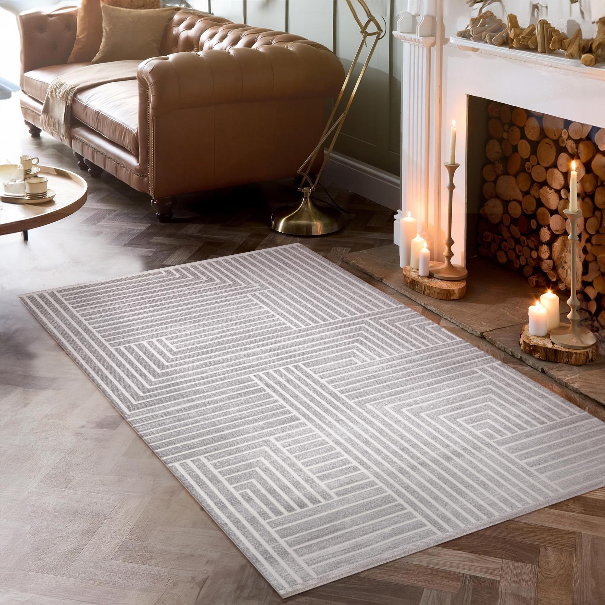 Area Rug for Living Room β Soft Plush Area Rug, Modern Carpet for Bedroom & Home | Non-Shedding, Shed-Resistant Large Area Rugs for Living Room, Hallway & Office (LIGHT GRAY, 160X230)