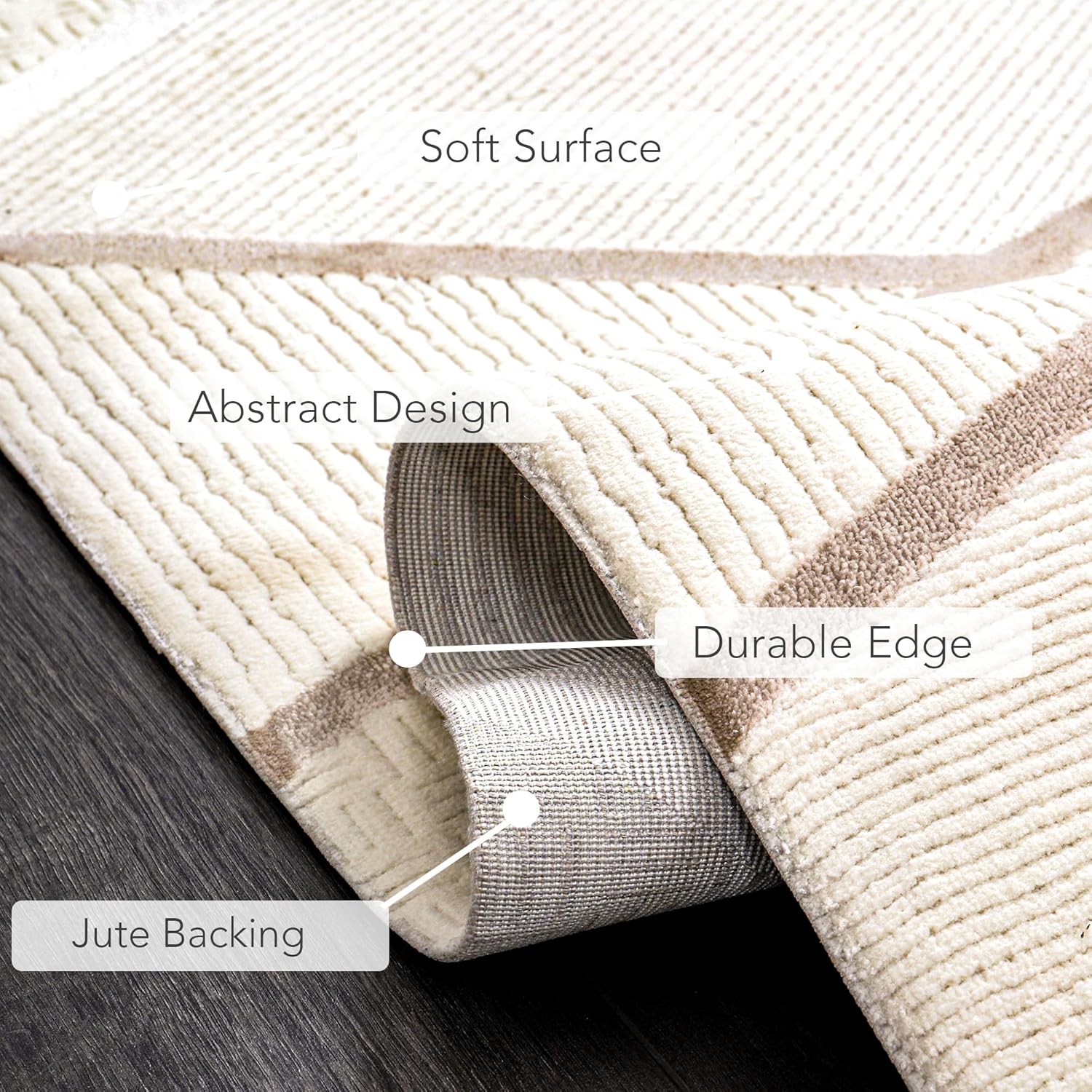 Area Rug for Living Room β Soft & Durable Carpet for Bedroom, Kitchen & Hallway β Easy to Clean, Pet & Kid Friendly Geometric Beige & Cream Rug (CREAM 2, 160X230)