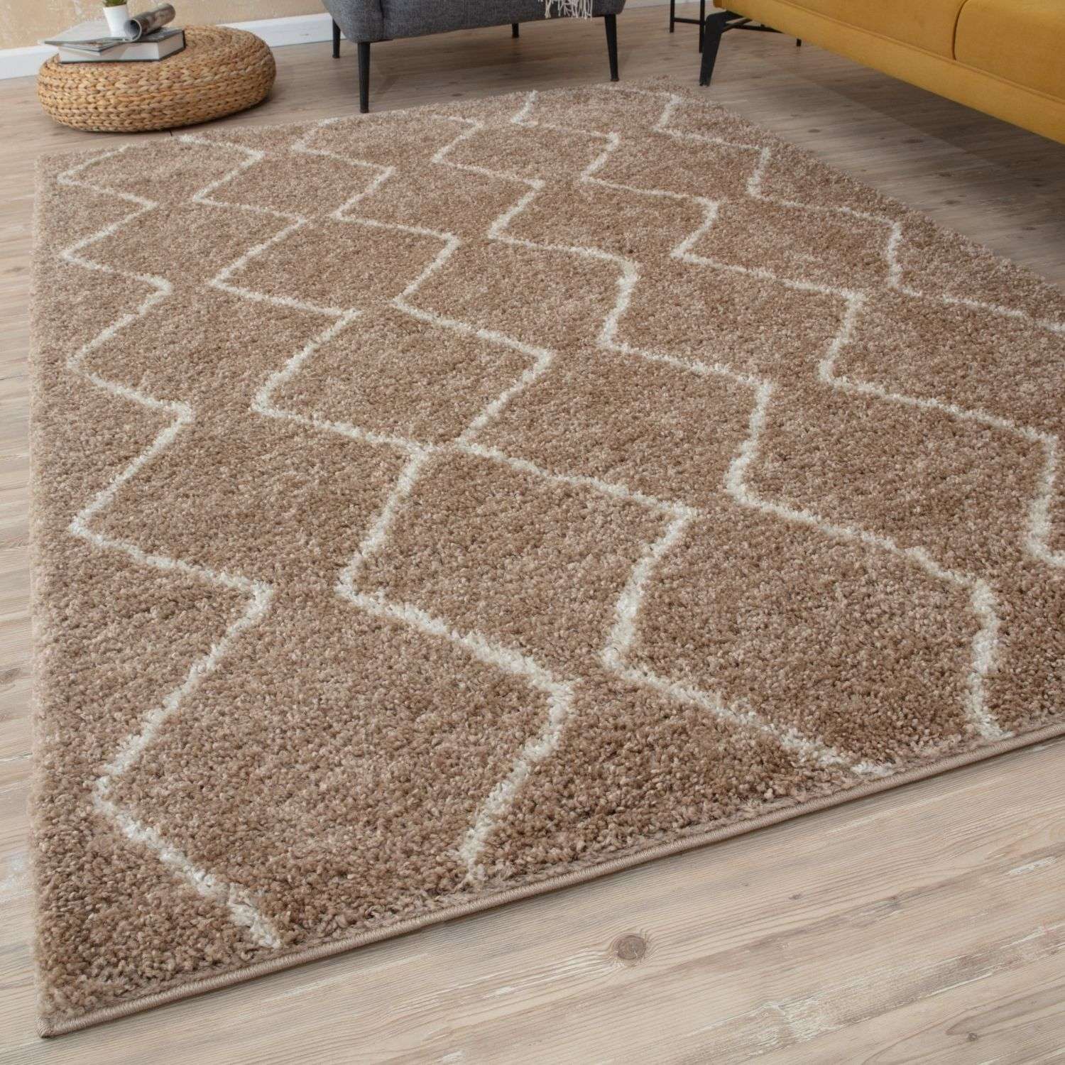 Moroccan Beige Shaggy Rug | 820