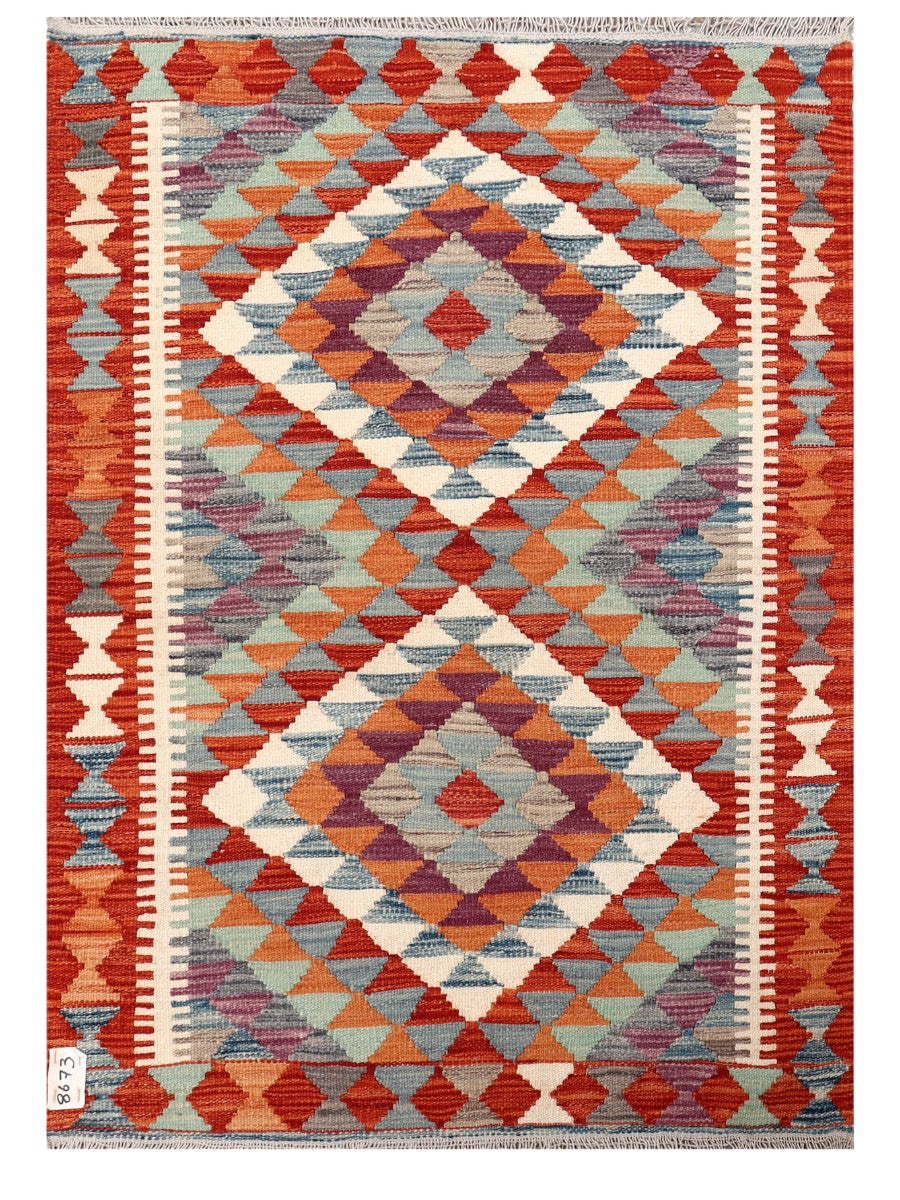 Maimana Afghanistan Kilim Rug - 112 x 87 cm