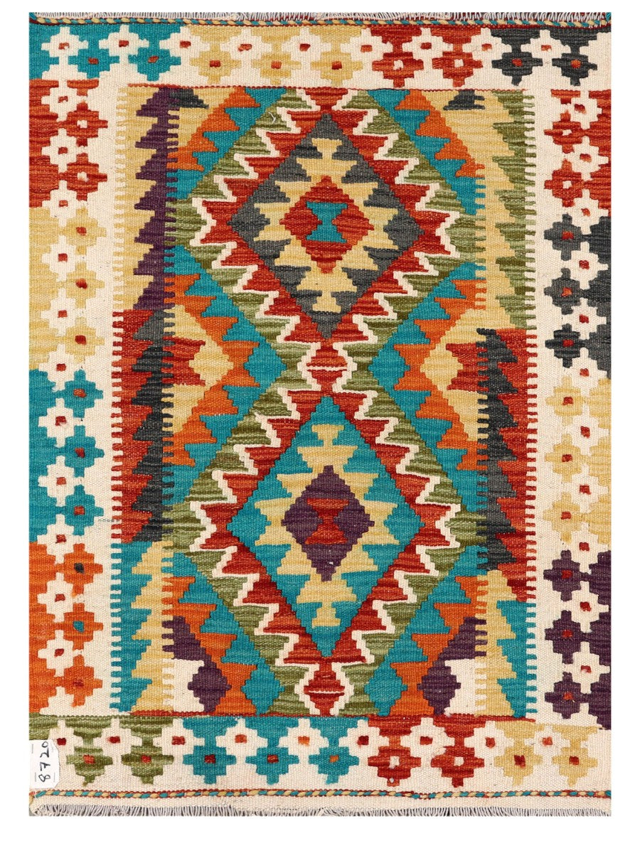 Maimana Afghanistan Kilim Rug - 105 x 76 cm