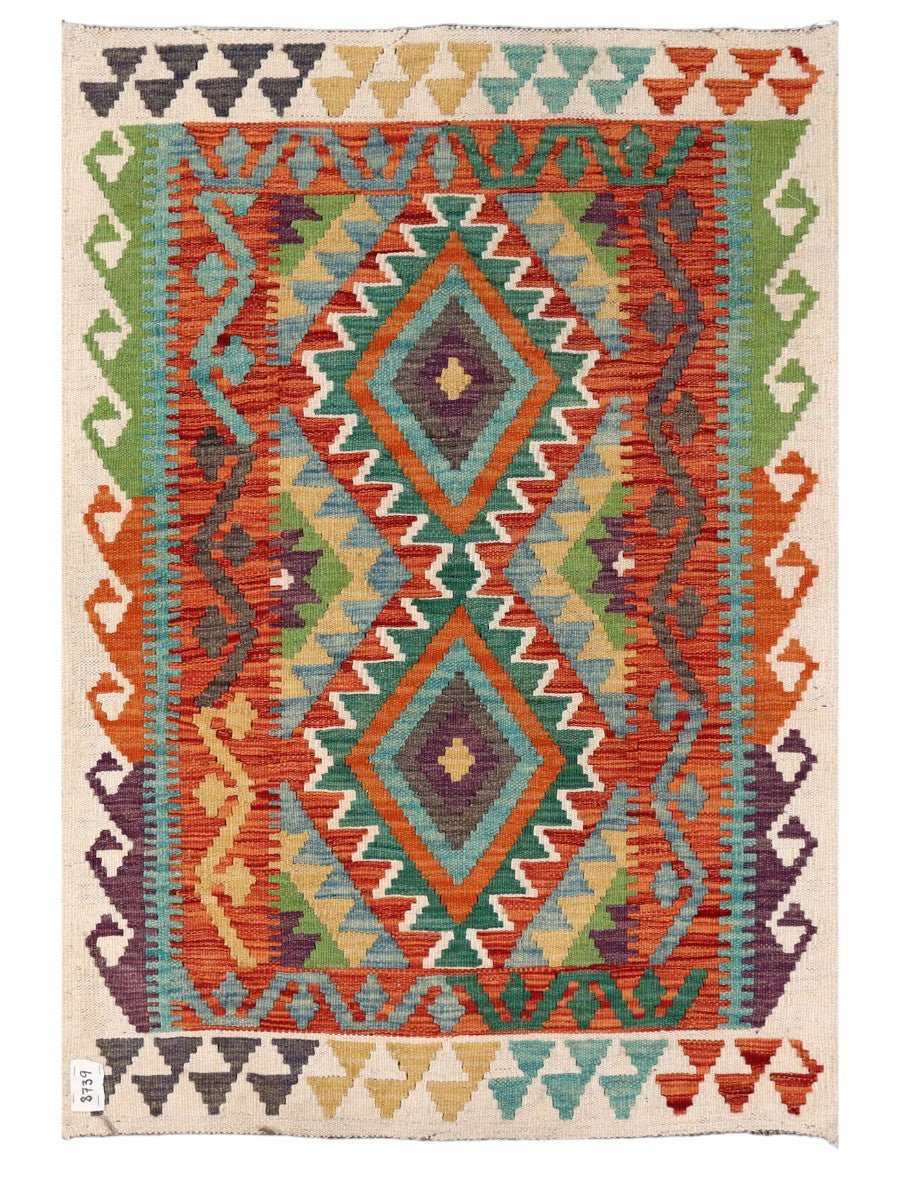 Maimana Afghanistan Kilim Rug - 130 x 89 cm
